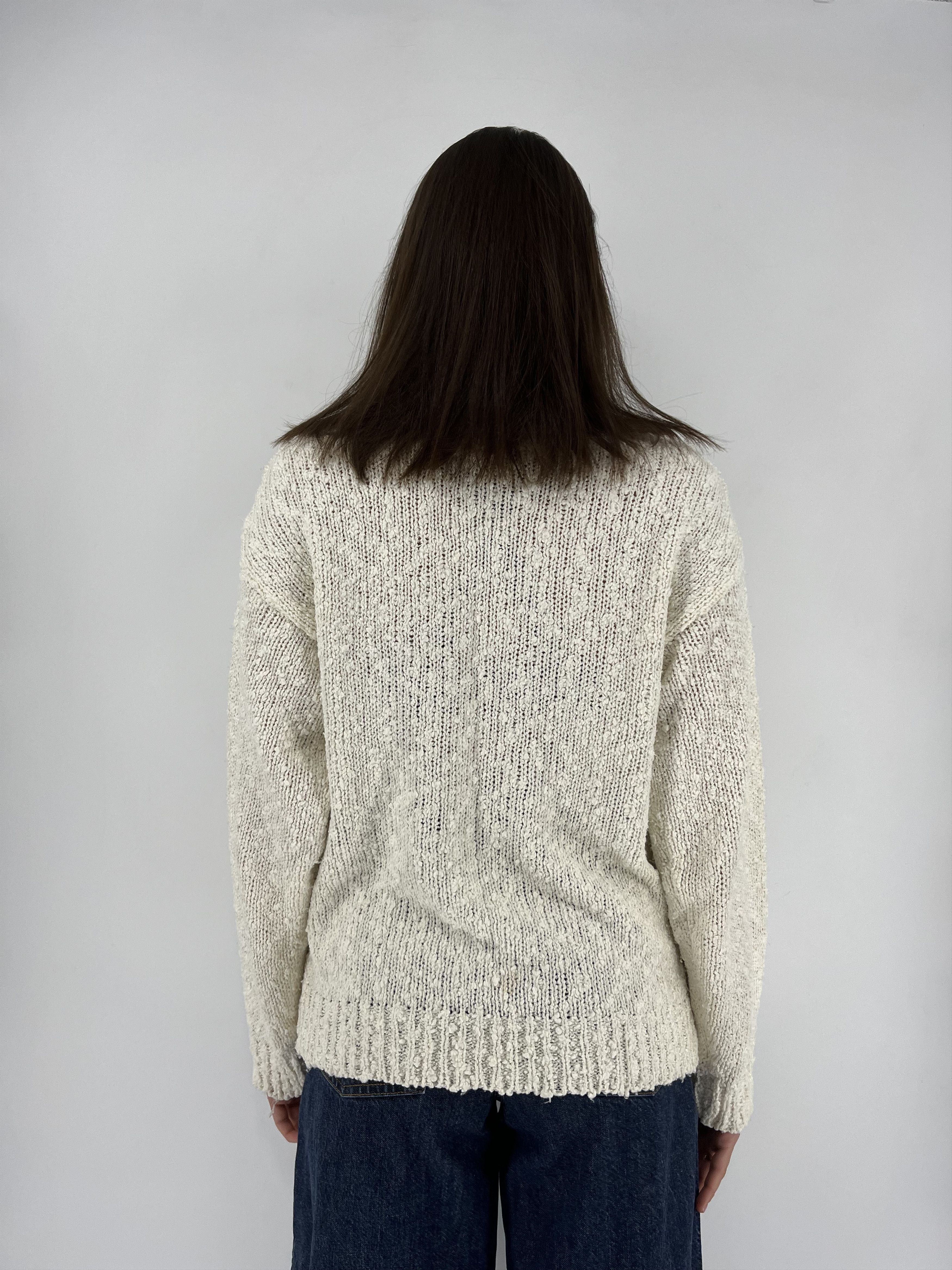 Japanese Brand Vintag BeigeLace With Flower Knitwear Sweater Made in Korea Size M / US 6-8 / IT 42-44 - 5 Thumbnail