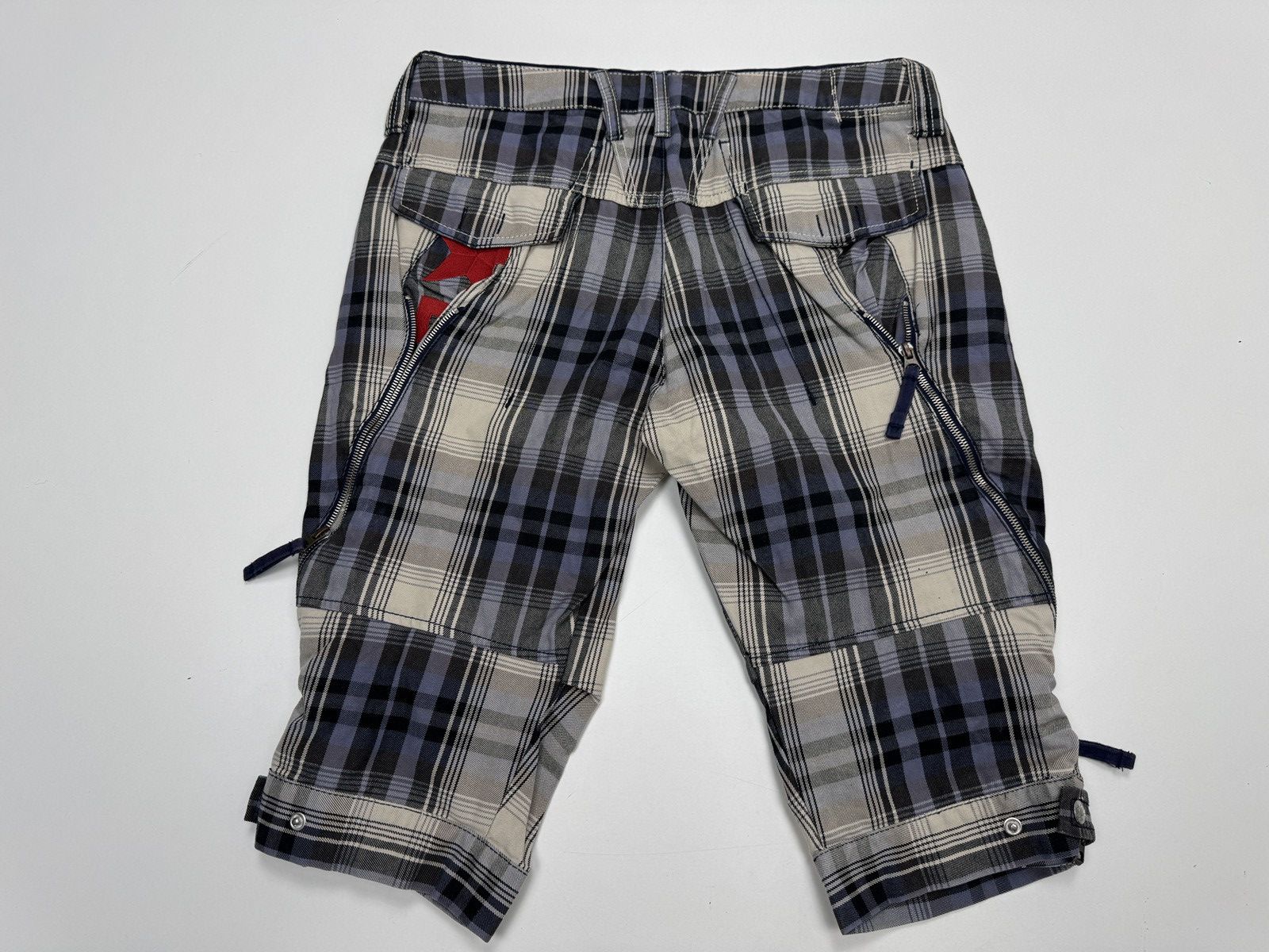 Marithe + Francois Girbaud Marithé + François Girbaud Plaid Cargo Zip Shorts Size US 31 - 7 Thumbnail