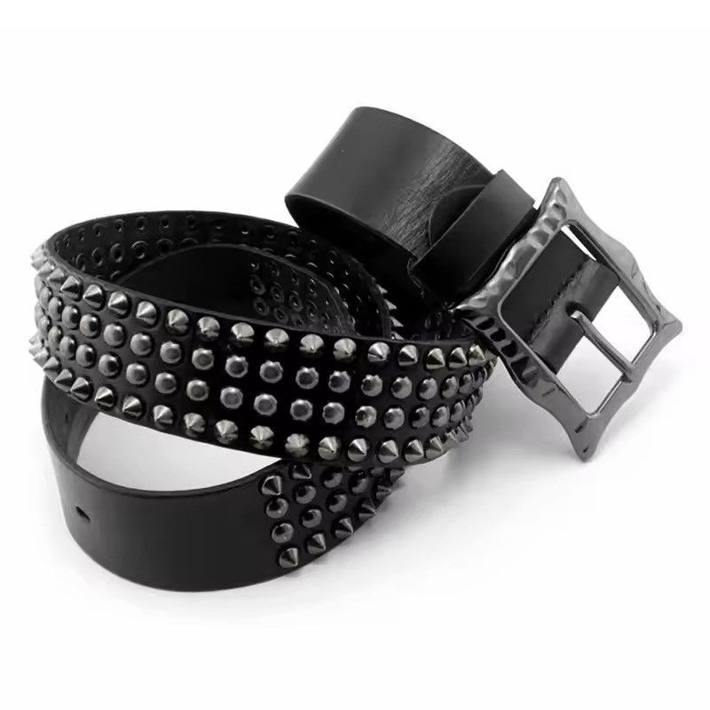 Japanese Brand 105 cm Men Spike Rivet Studded Belt Size ONE SIZE - 2 Thumbnail