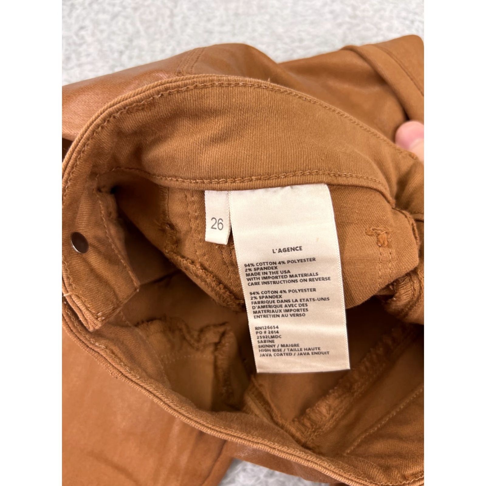 L'AGENCE L'agence L'agence Jeans Women 26 Brown Skinny Ankle Zip Leather Look Denim 5-Pocket Design Vintage No Size 26" / US 2 / IT 38 - 4 Thumbnail