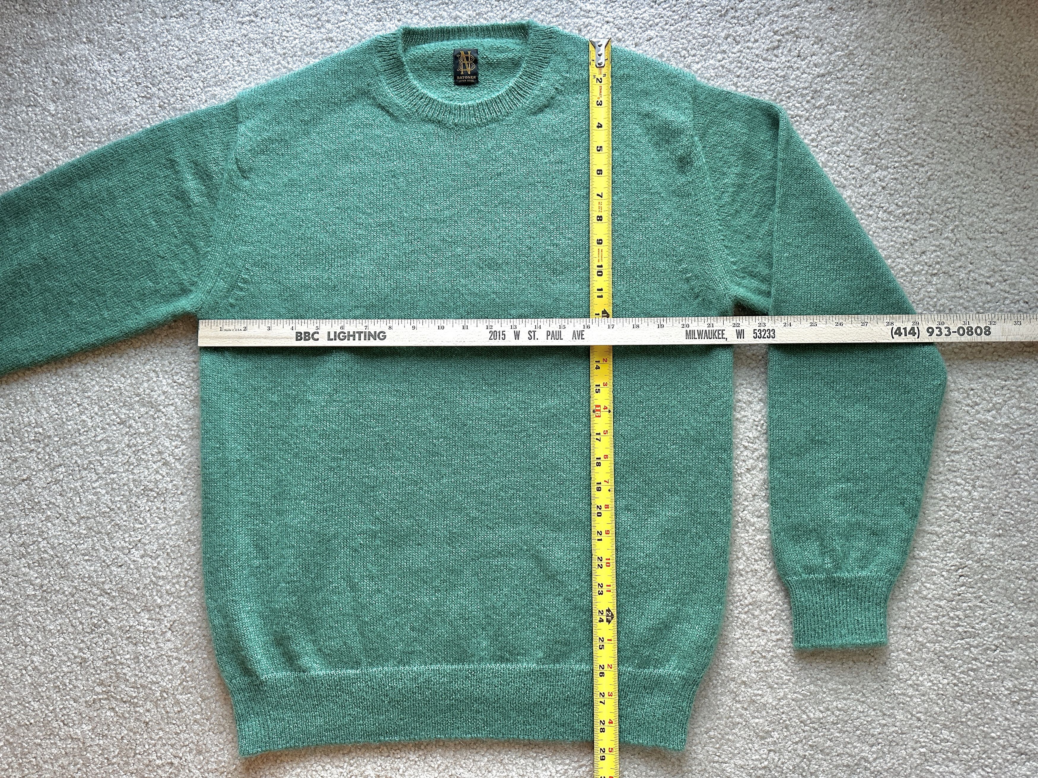 Batoner Batoner Pure 100% Mohair Teal Green Crewneck Wool Sweater Size US L / EU 52-54 / 3 - 9 Thumbnail