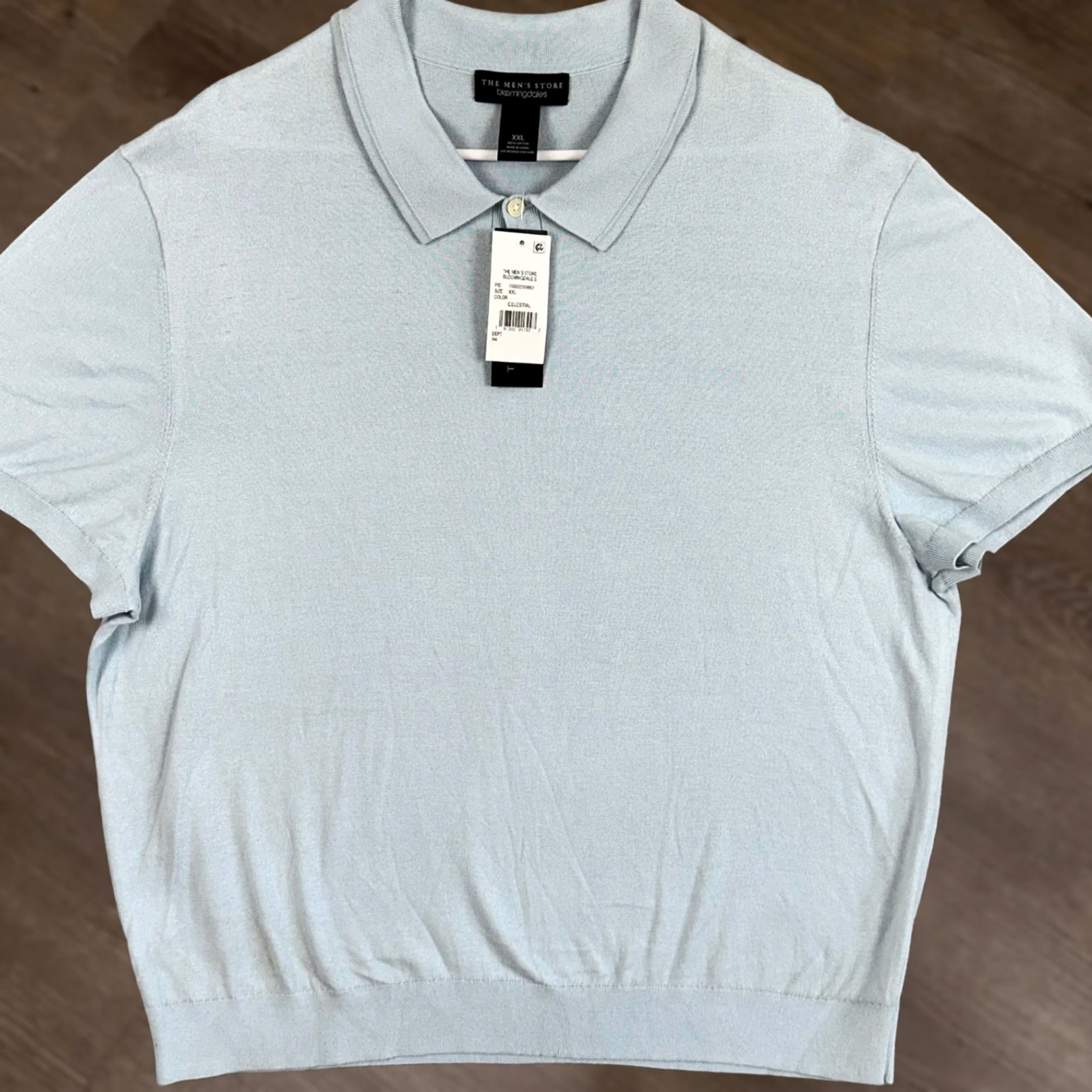 Bloomingdale's Bloomingdale's Sweater Polo Mens 2XL Light Blue Knit Short Sleeve Outdoor NEW Size US XXL / EU 58 / 5 - 1 Thumbnail