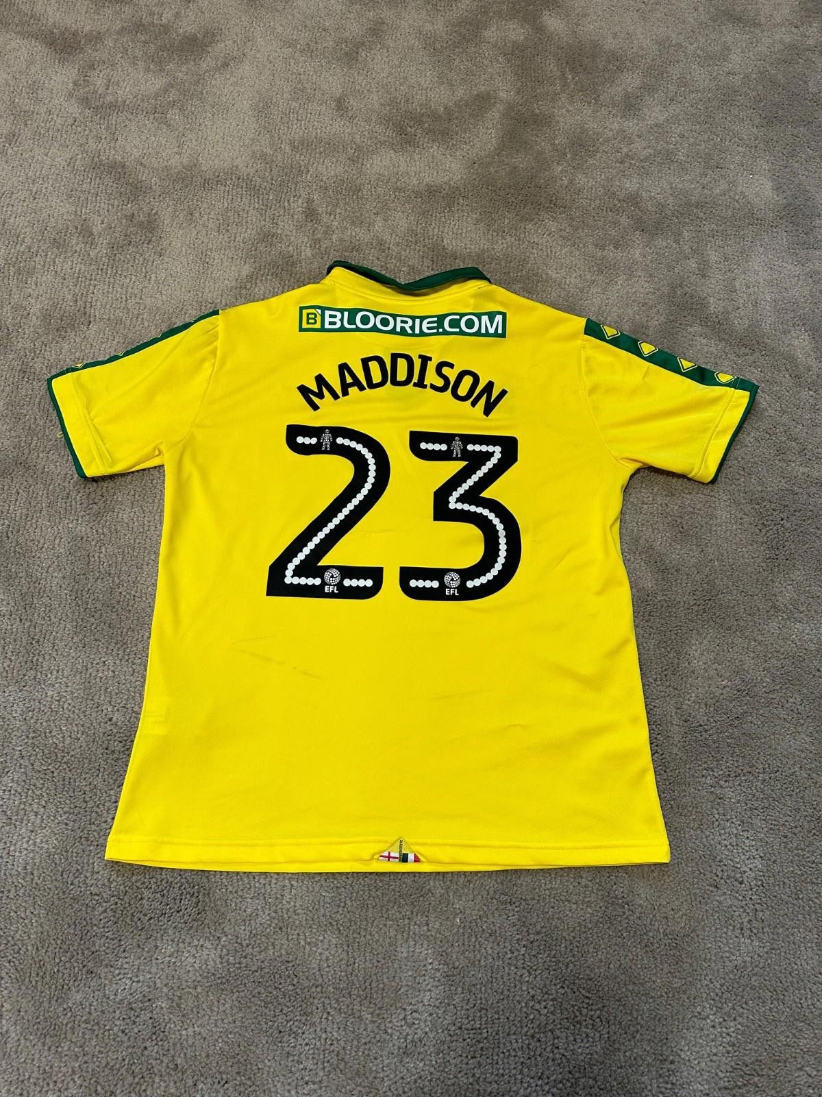 Errea #23 Maddison Norwich City 2017/18 Football Shirt Jersey Size US XL / EU 56 / 4 - 8 Thumbnail