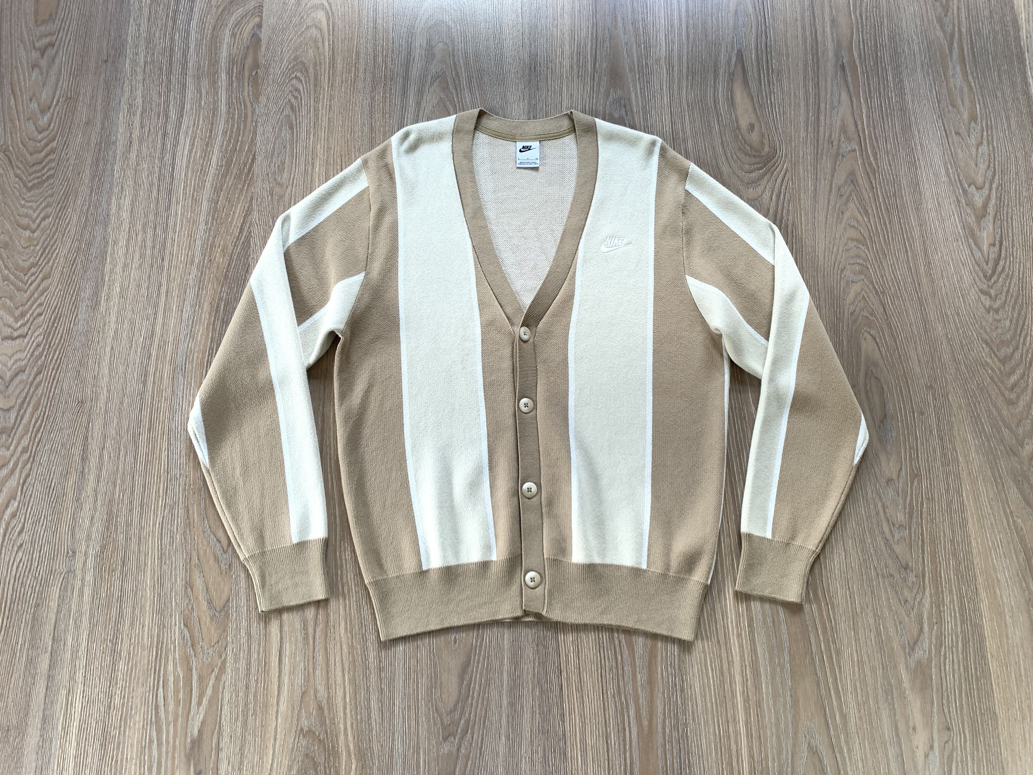 Nike Nike Club Fairway Stripe Cotton Sweater Cardigan Size US S / EU 44-46 / 1 - 1 Thumbnail