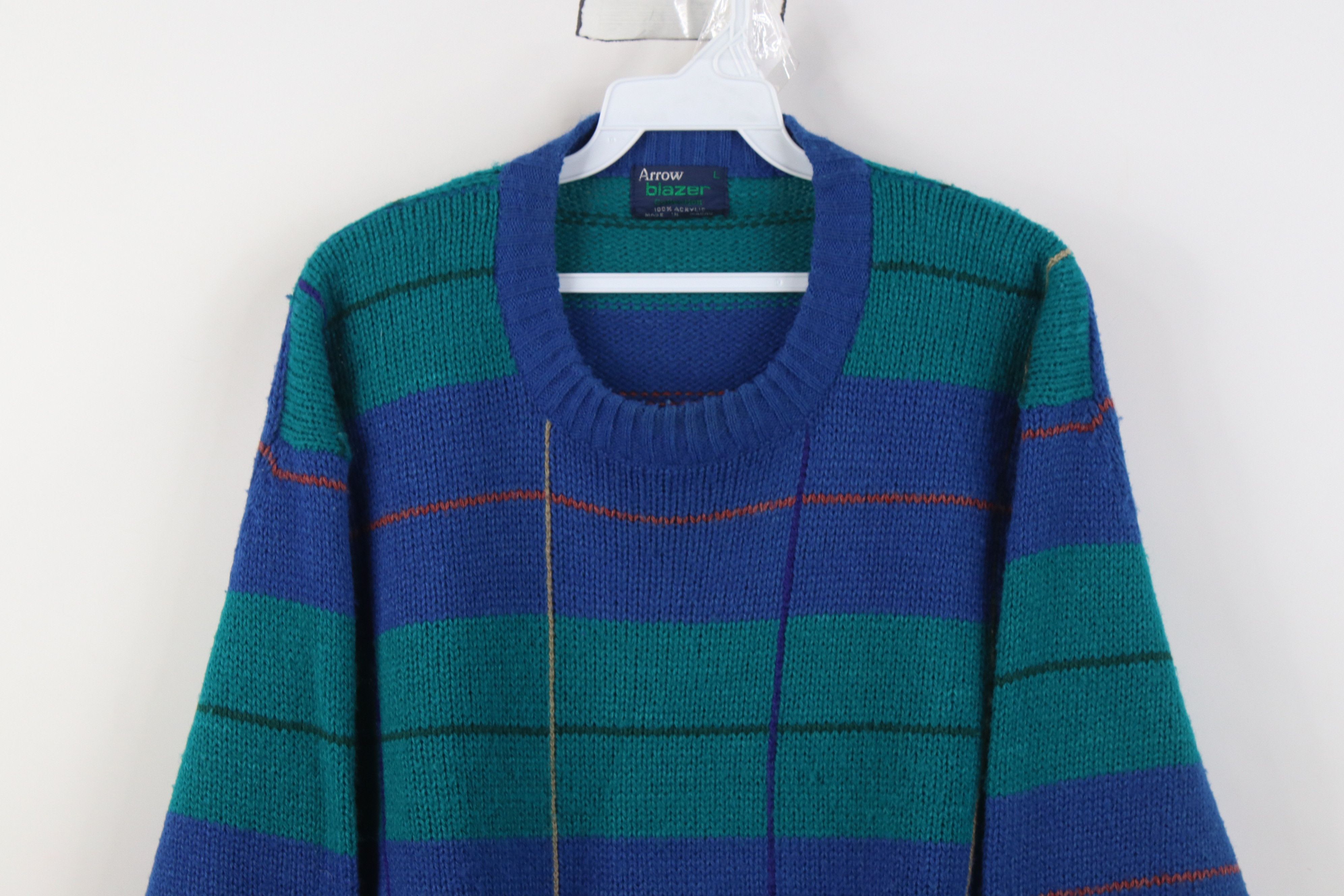 Vintage Vintage 70s Streetwear Ribbed Knit Crewneck Sweater Size US L / EU 52-54 / 3 - 2 Thumbnail