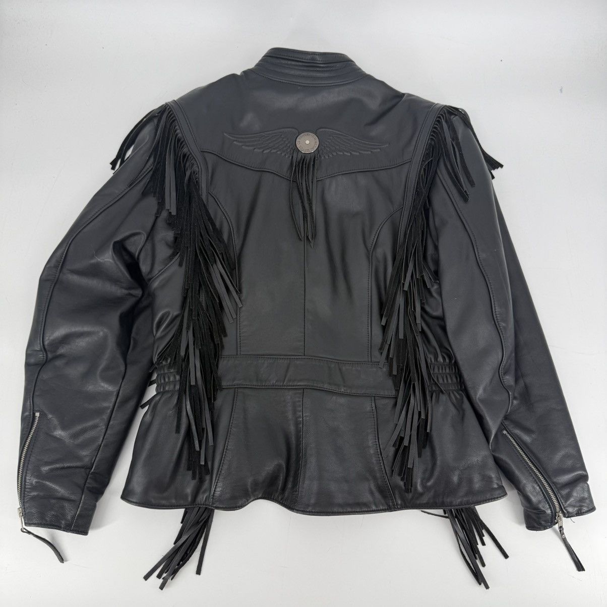 Harley Davidson Vintage Harley-Davidson Women Mirage Leather Fringe Jacket Size L / US 10 / IT 46 - 10 Thumbnail