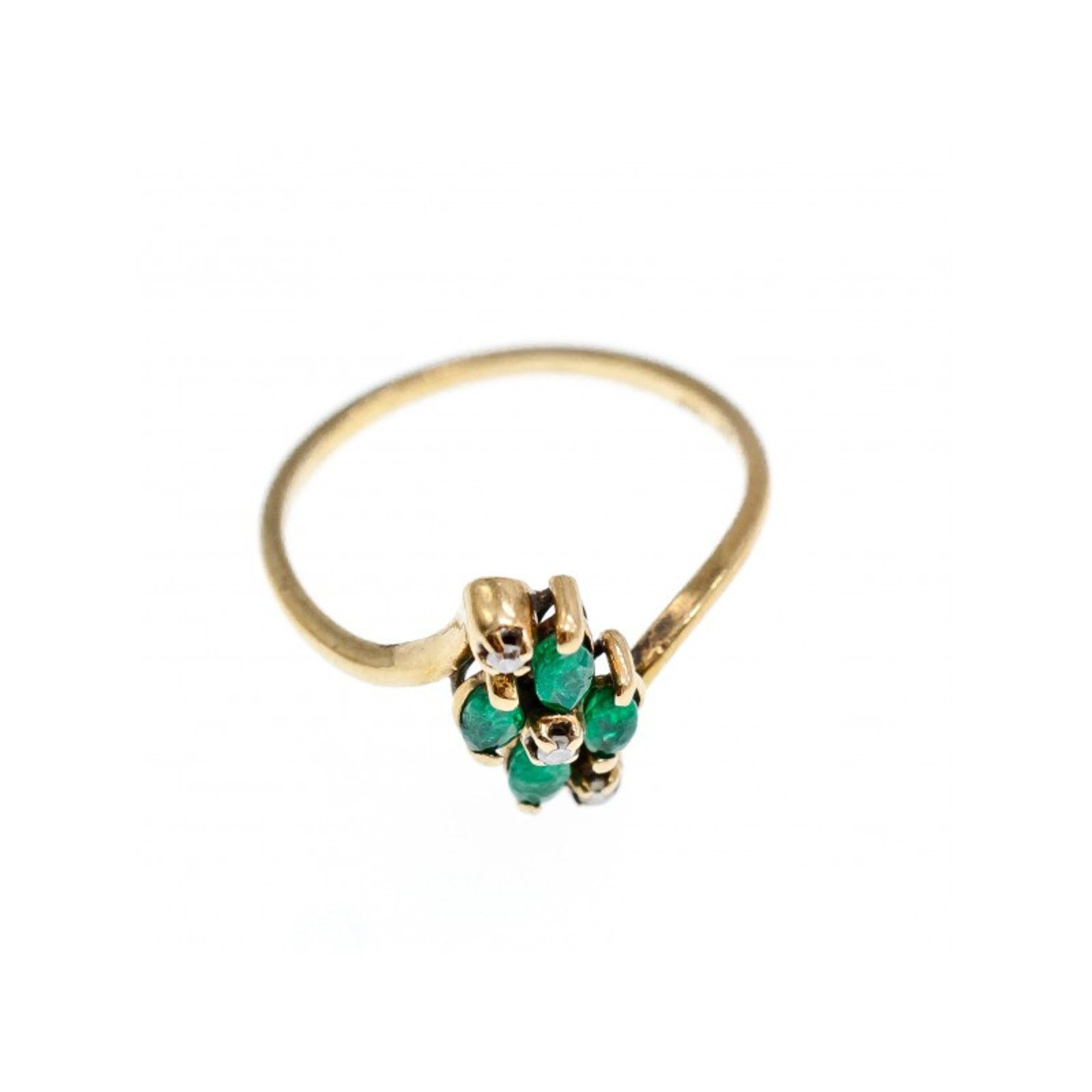 Anonymous Club 10K YELLOW GOLD EMERALD & DIAMONDS RING SIZE 6.75 Size ONE SIZE - 3 Thumbnail