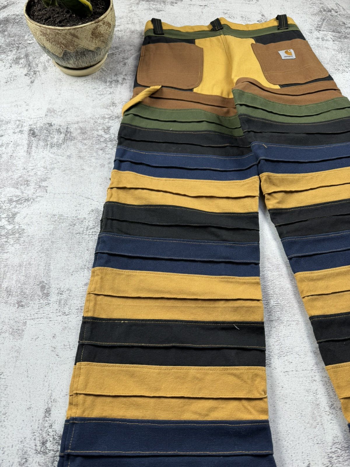Carhartt Vintage 90S Striped Distressed Carpenter Carhartt Jeans Size US 30 / EU 46 - 10 Thumbnail