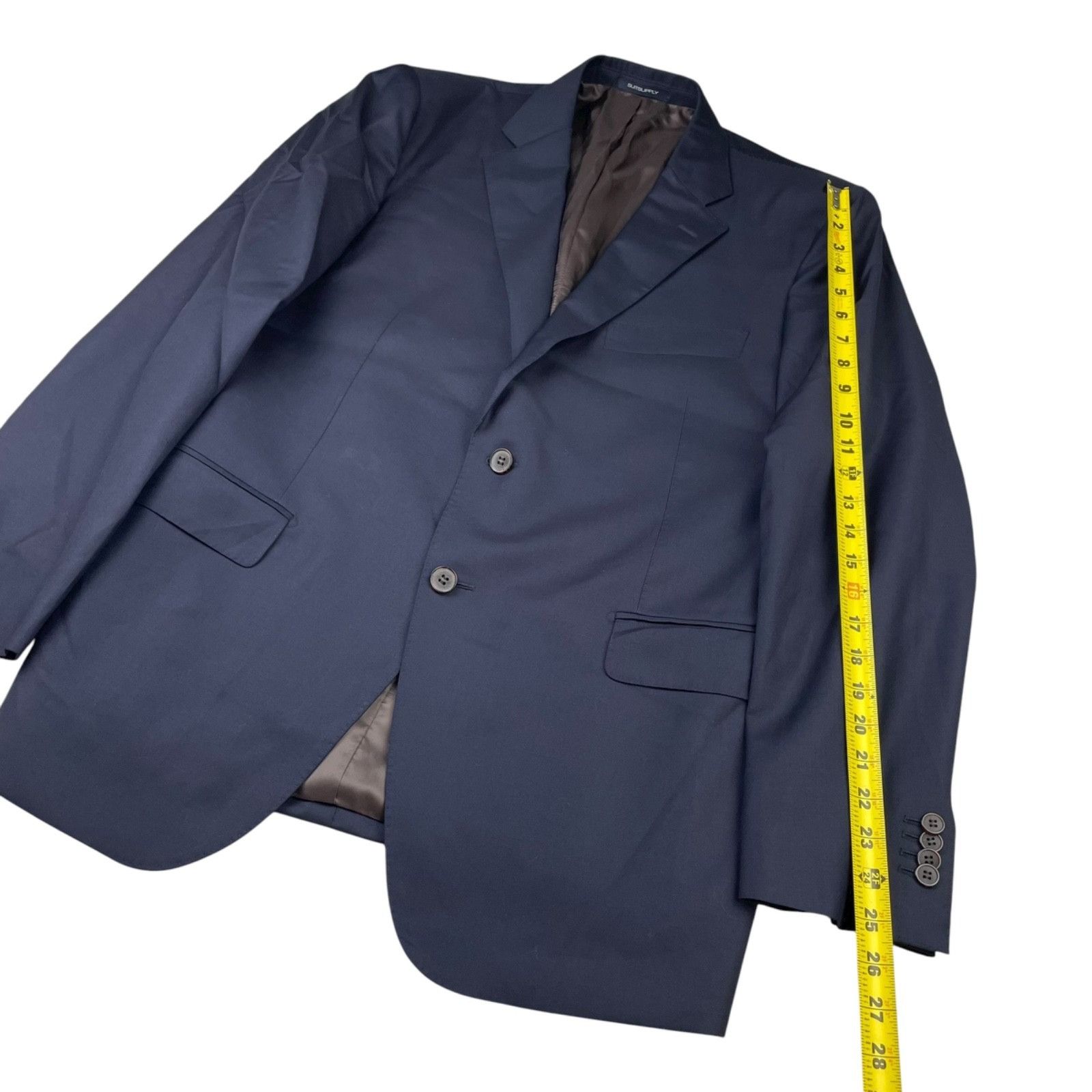 Suitsupply SuitSupply Men’s Napoli Reda Wool 2-Button Blazer Navy Blue Size 46R - 14 Thumbnail