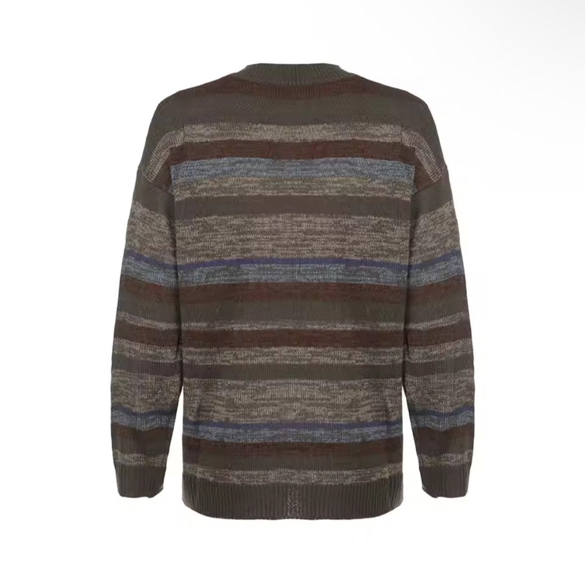 Other Streetwear Goth Crew Neck Striped Sweater Jacquard Knitwear Size US L / EU 52-54 / 3 - 2 Thumbnail