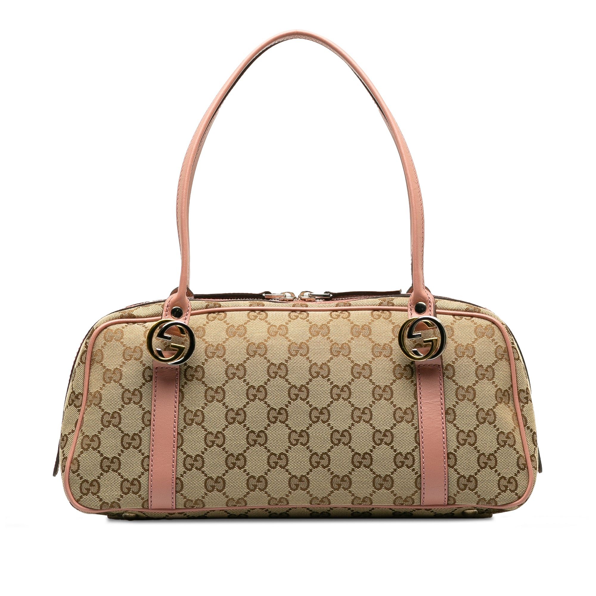 image of Gucci GG Canvas Twins Shoulder Bag in Brown, Women's