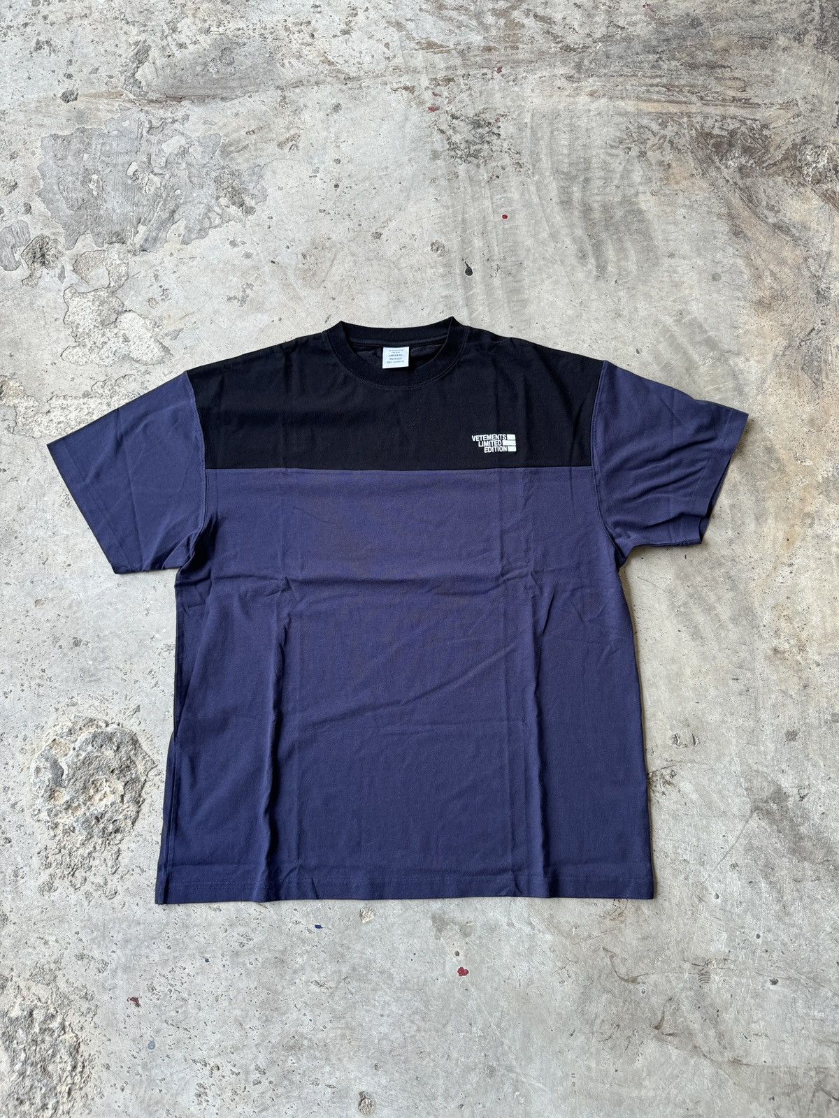 image of Vetements Limited Edition Tee Sport North Face Parody in Navy, Men's (Size Small)