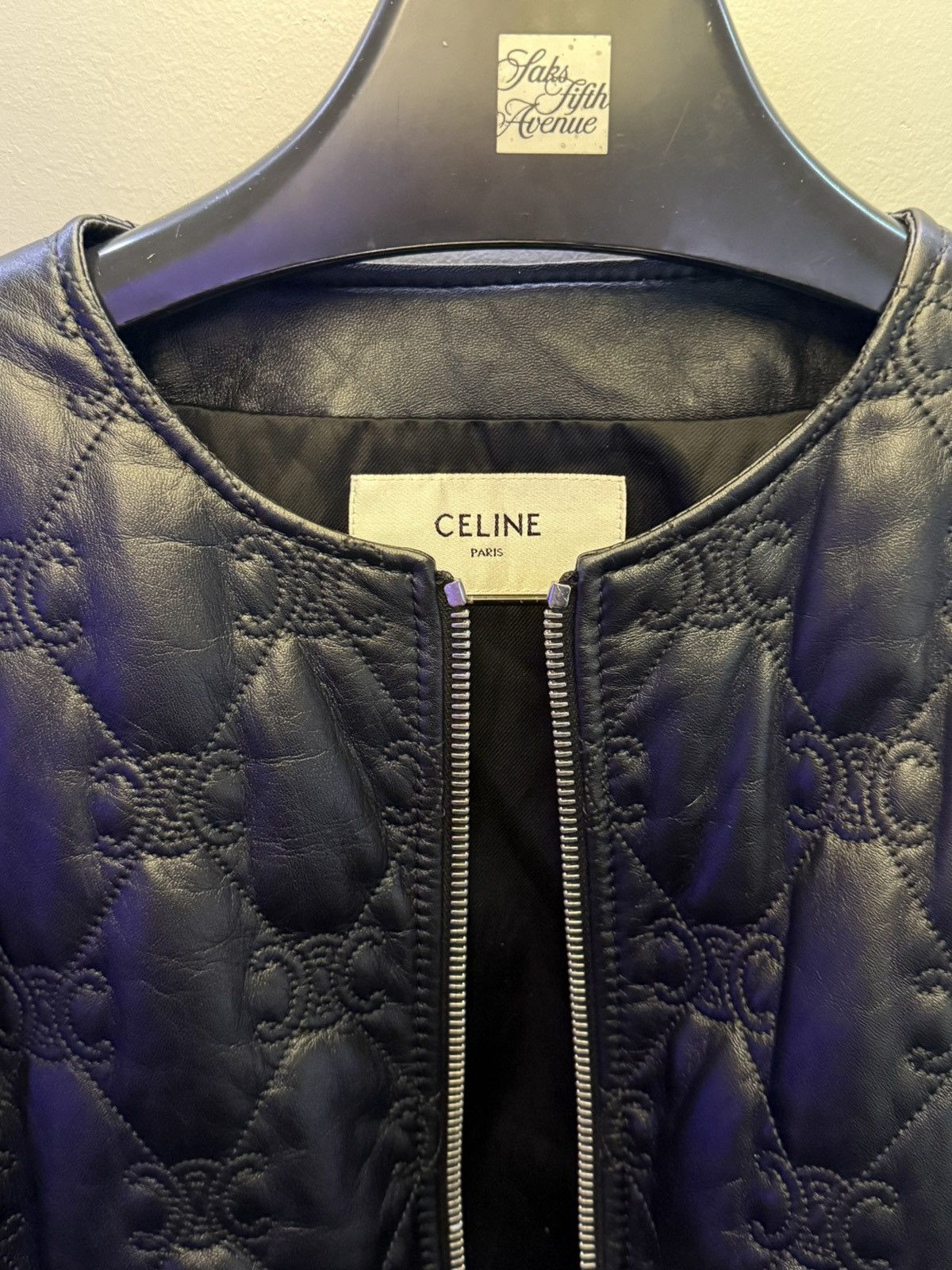 Celine CELINE TRIOMPHE BOMBER JACKET IN SOFT LAMBSKIN Size US S / EU 44-46 / 1 - 14 Thumbnail
