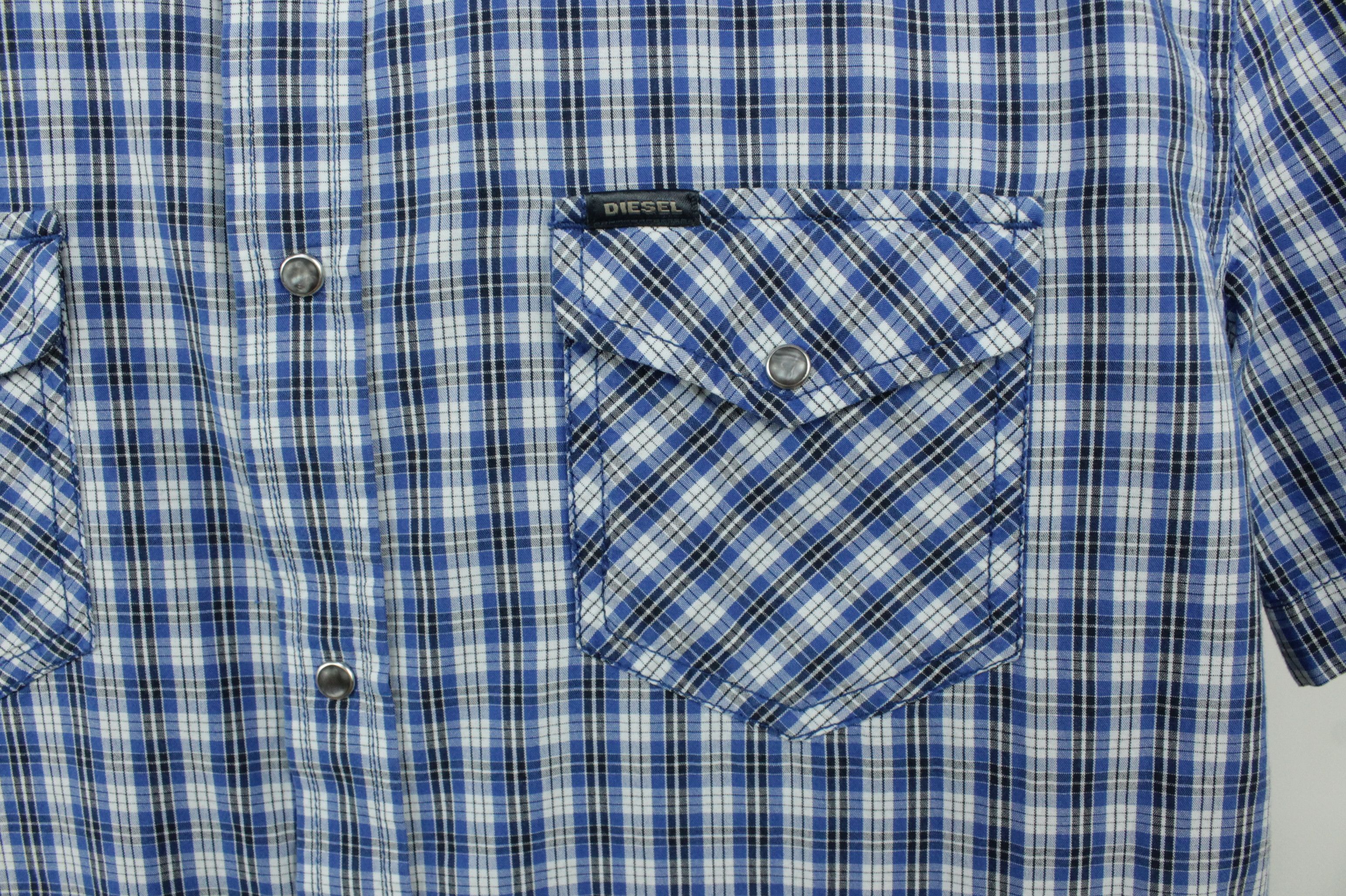 Diesel Diesel Short Sleeve Plaid Cotton Button Up Shirt Size US XXL / EU 58 / 5 - 4 Thumbnail