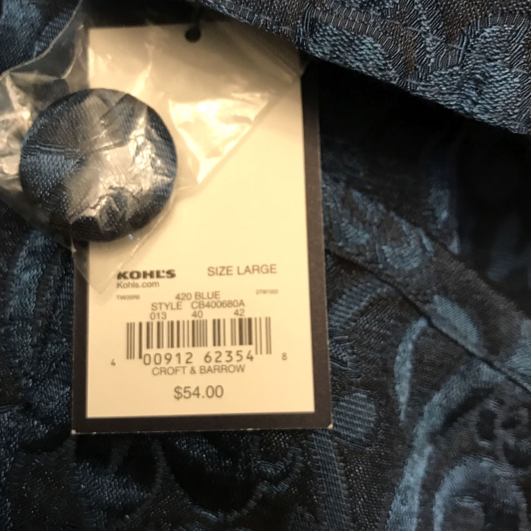 Croft & Barrow Croft & Barrow Blazer Jacket Women L Blue Jacquard Button Pockets NEW Size L / US 10 / IT 46 - 5 Thumbnail