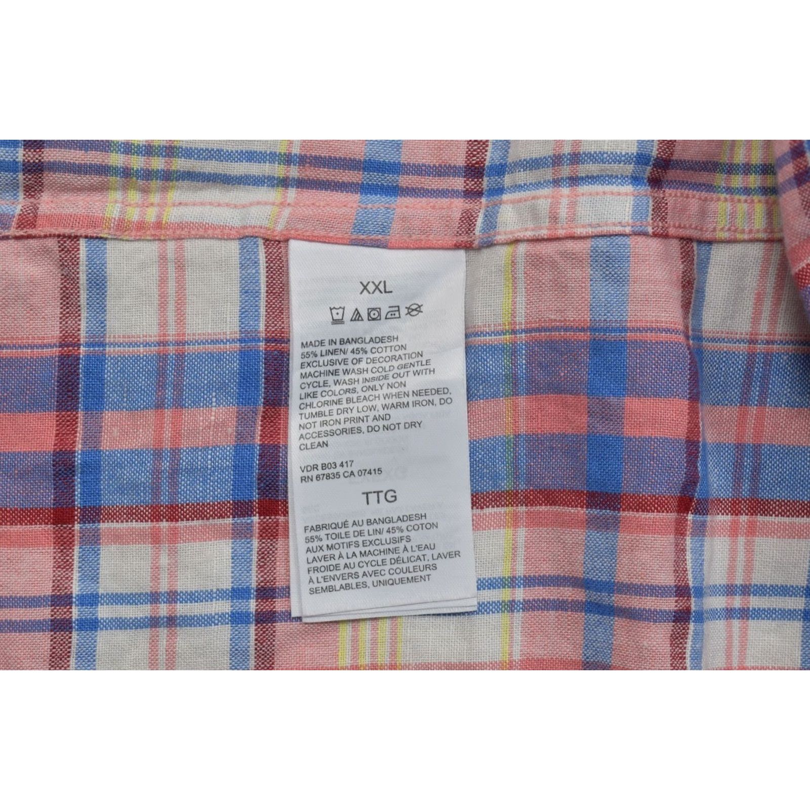 Nautica Nautica Button-Up Shirt Plaid Multicolor Short Sleeve Linen-Cotton 2XL Men NWT Size US XXL / EU 58 / 5 - 5 Thumbnail