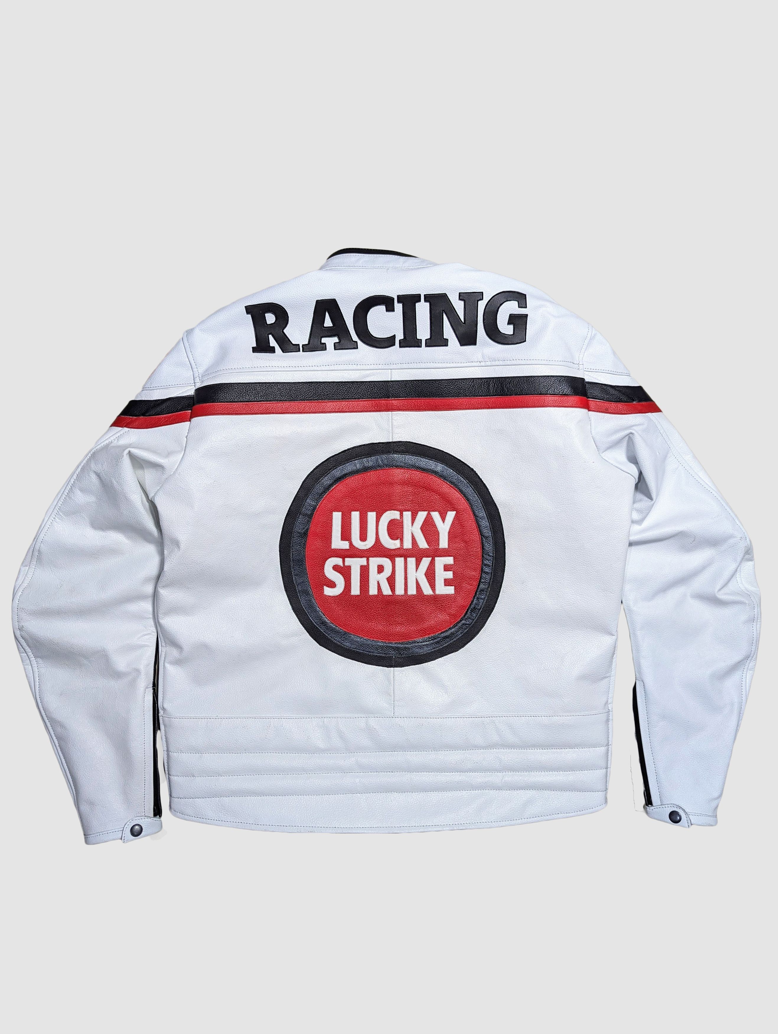 Genuine Leather 🔥 LUCKY STRIKE LEATHER JACKET RACING VINTAGE Size US XL / EU 56 / 4 - 2 Thumbnail