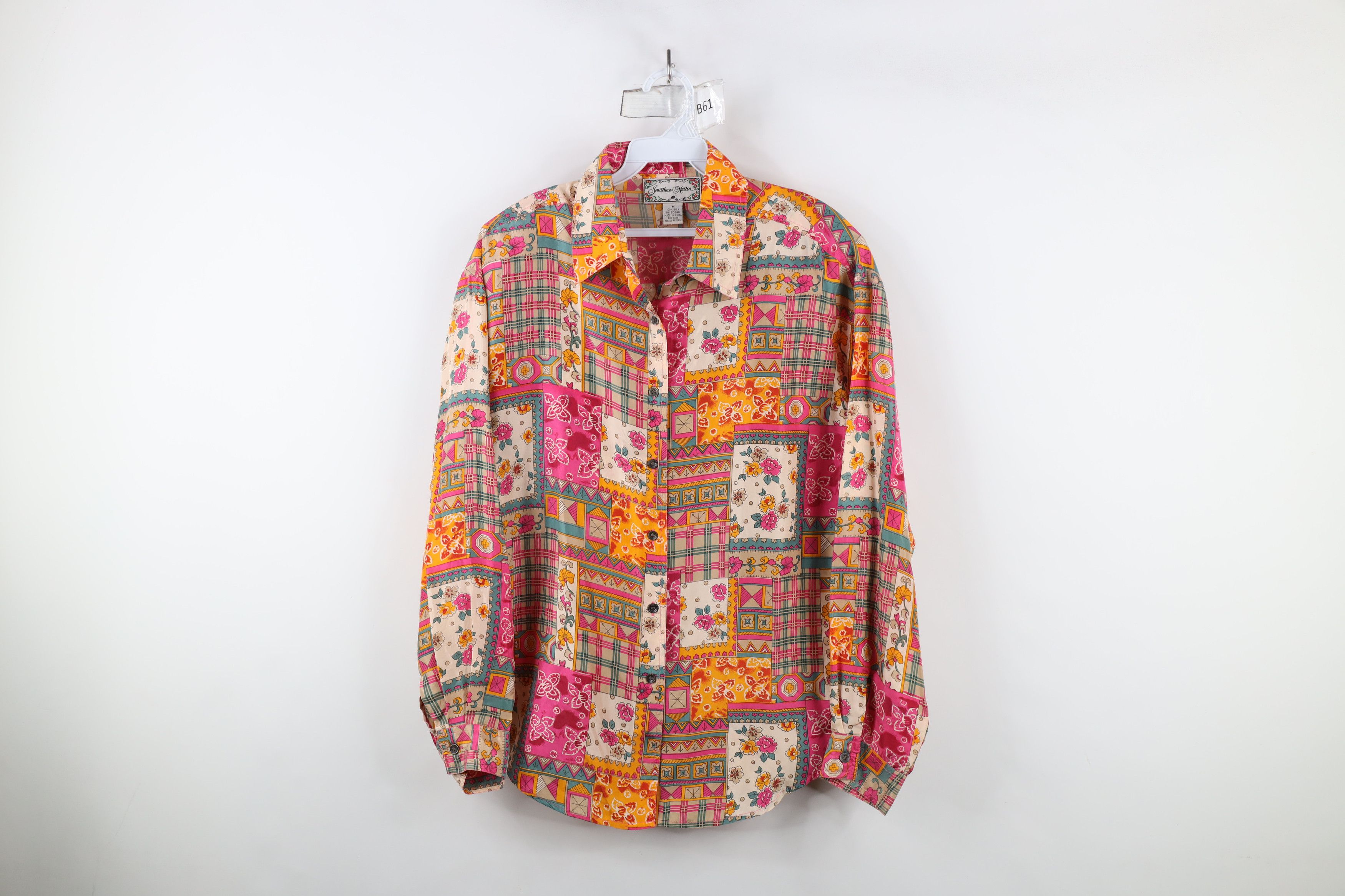 Vintage Vintage 90s Streetwear Quilted Flower Silk Button Shirt Size M / US 6-8 / IT 42-44 - 1 Thumbnail
