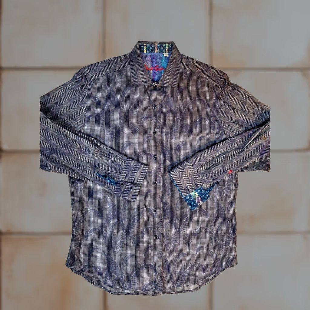 Robert Graham Robert Graham Shirt Mens Large Classic Fit Floral Tree Design Cotton Designer Shirt-Button Up Casual Summer Fall Spring Brown Cotton Size US L / EU 52-54 / 3 - 1 Thumbnail