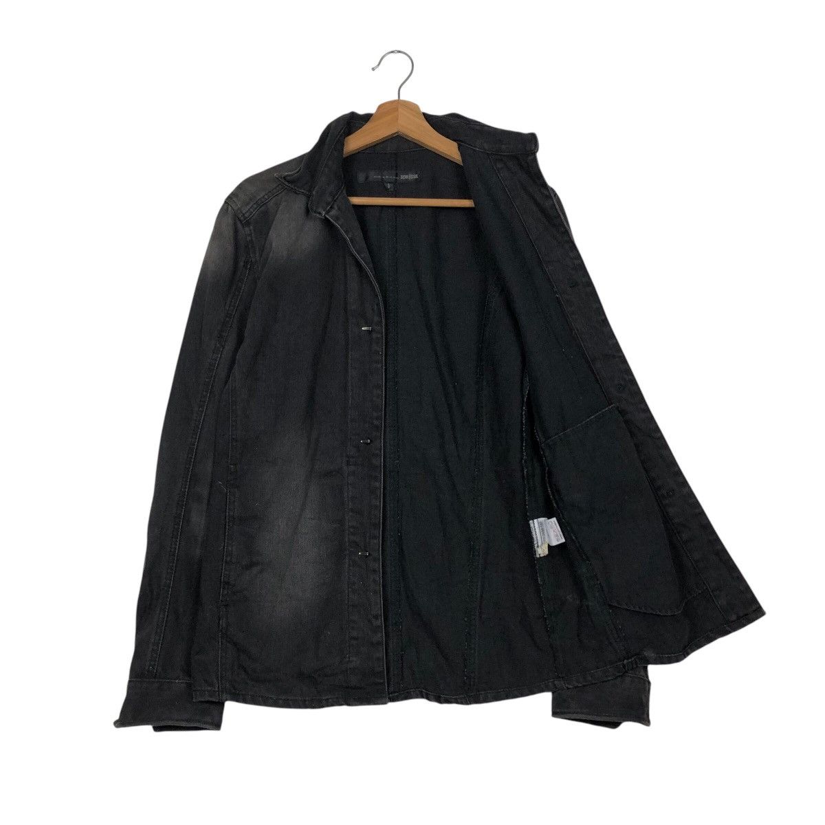 Japanese Brand 📌Schlussel Biker Denim Jacket Iconic Black Issey Miyake Size US M / EU 48-50 / 2 - 12 Thumbnail