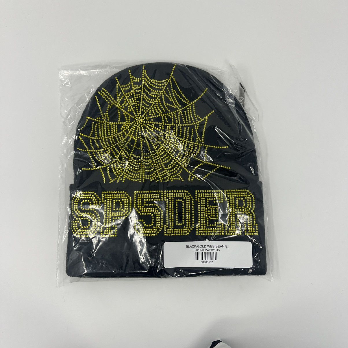 image of Spider Worldwide Sp5Der Worldwide Black/gold Web Beanie, Men's