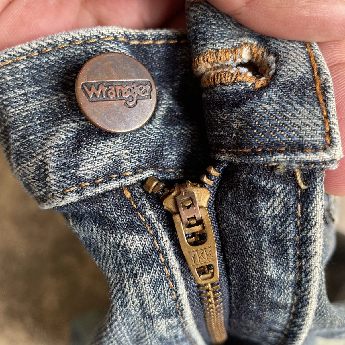 Wrangler 🔥Vintage Wrangler Stoned Washed Ripped Slim Fit Denim Jeans Size US 32 / EU 48 - 10 Thumbnail