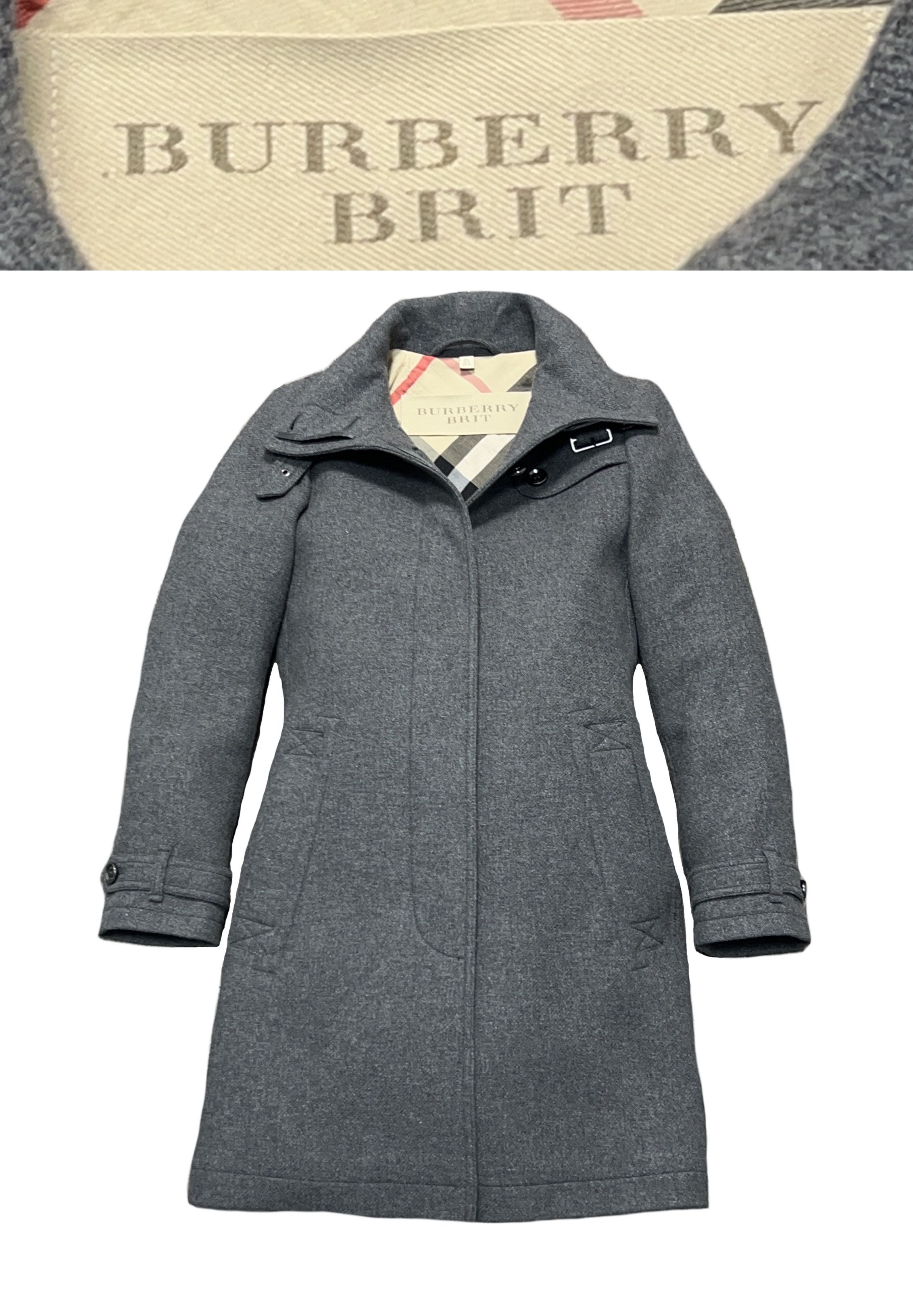 Burberry BRIT Rushworth Coat Wool Check Lining Size UK 8 IT 40 US 6 Size M / US 6-8 / IT 42-44 - 1 Thumbnail