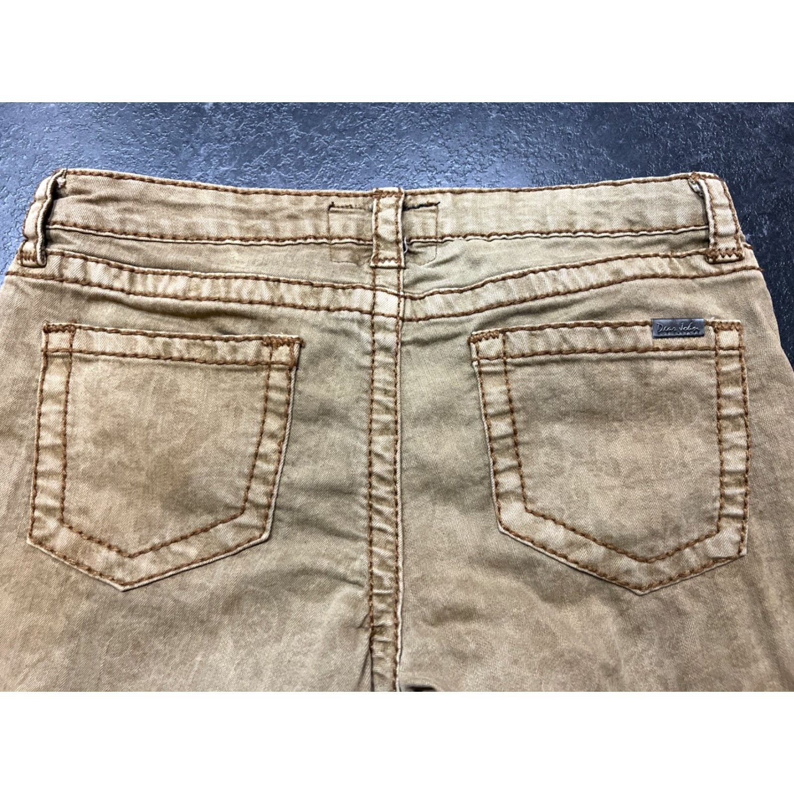 Joyrich Dear John Jeans Women’s 28 Khaki Skinny Comfort Corduroy Flat Front 90s City Casual Workwear Pants Size 28" / US 6 / IT 42 - 3 Thumbnail