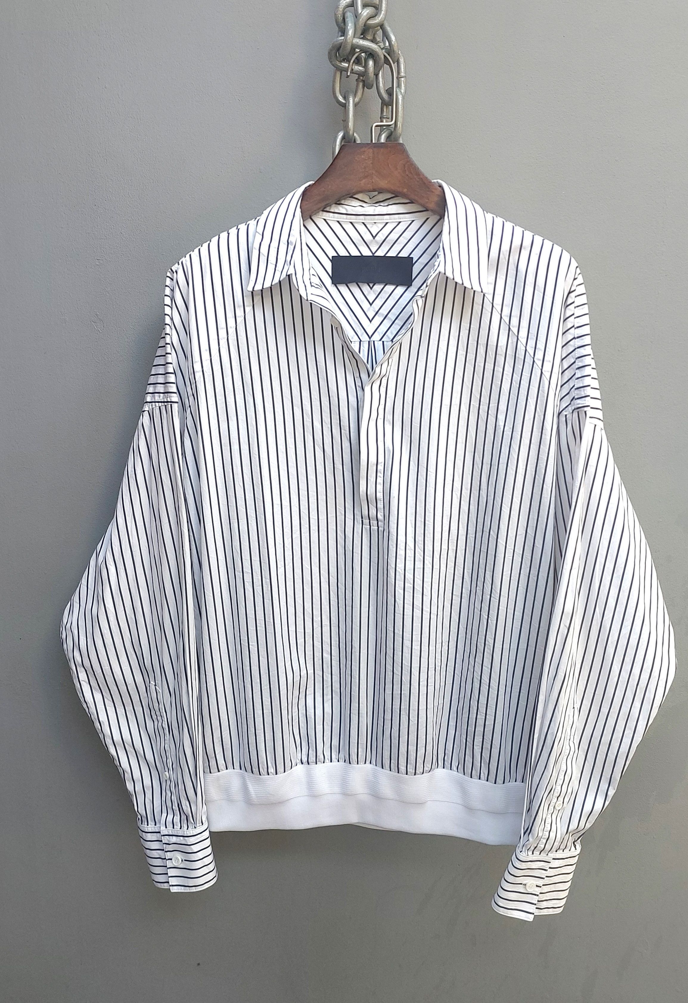 Juun.J Juun.J Oversized Pinstripe Popover Shirt Size US S / EU 44-46 / 1 - 1 Thumbnail
