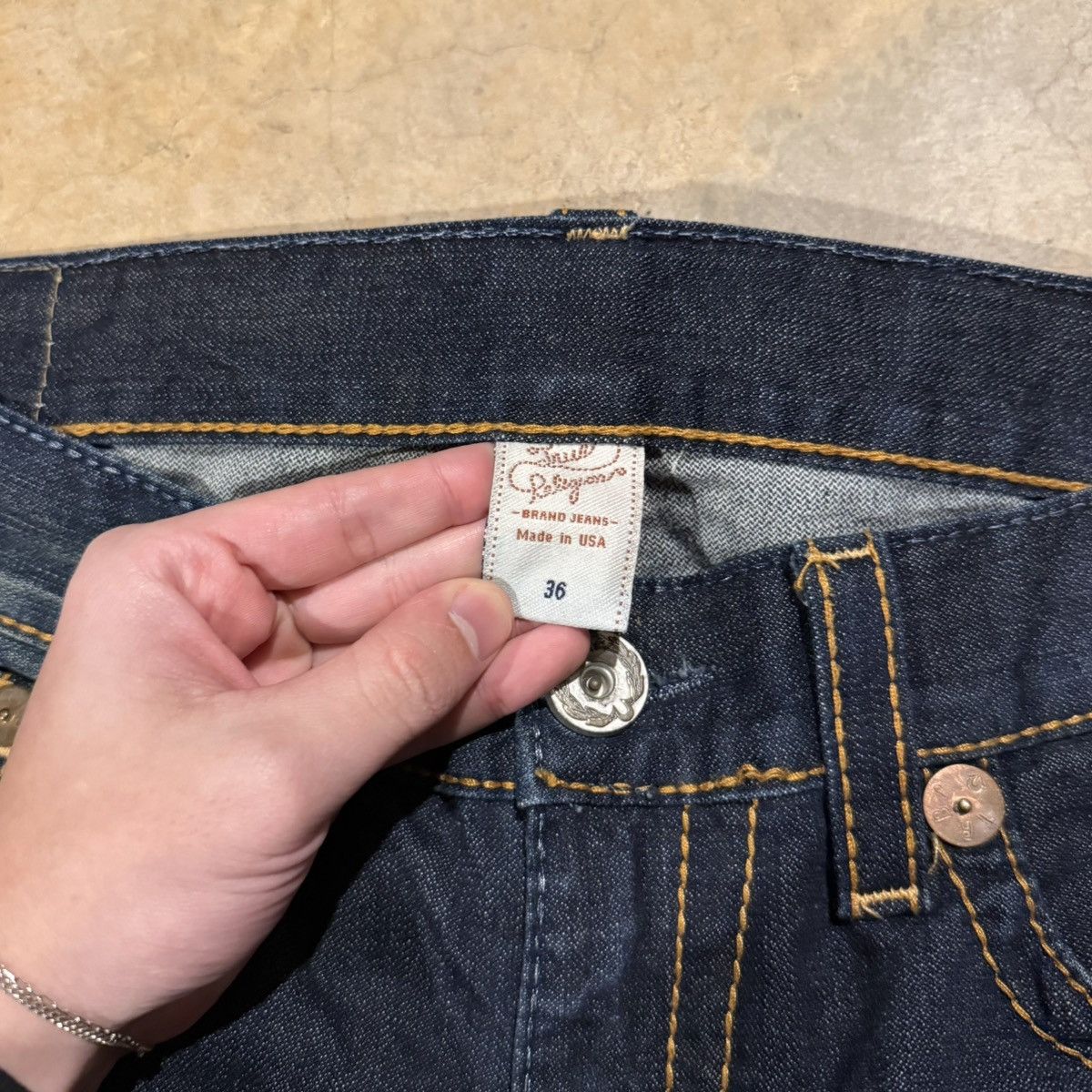 True Religion Vtg 2000s True Religion Billy Big T Distressed Bootcut Jeans Size US 36 / EU 52 - 10 Thumbnail