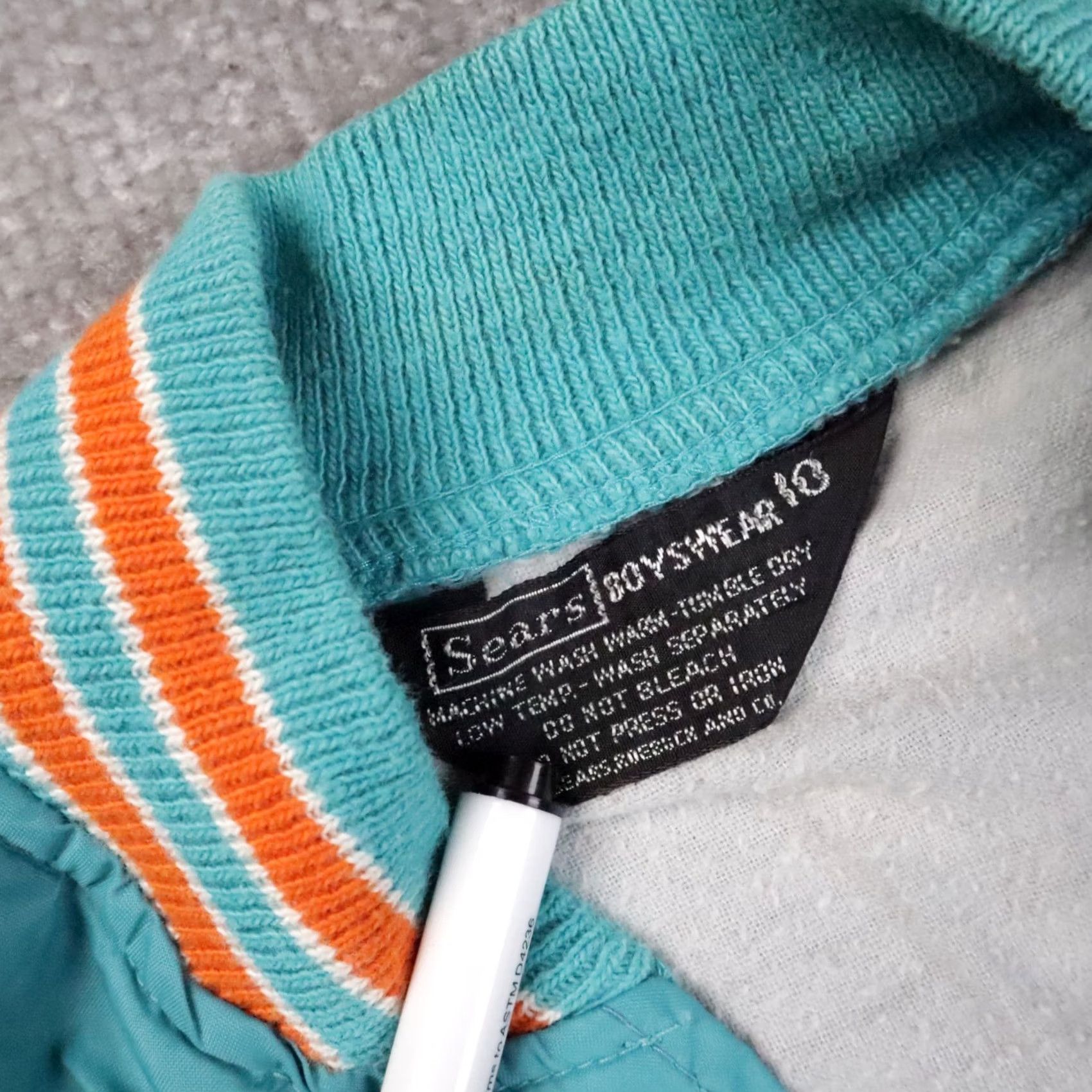 Sears VINTAGE Sears Boys Size 10 Miami Dolphins Football Jacket 70s 80s Blue Size US M / EU 48-50 / 2 - 7 Thumbnail