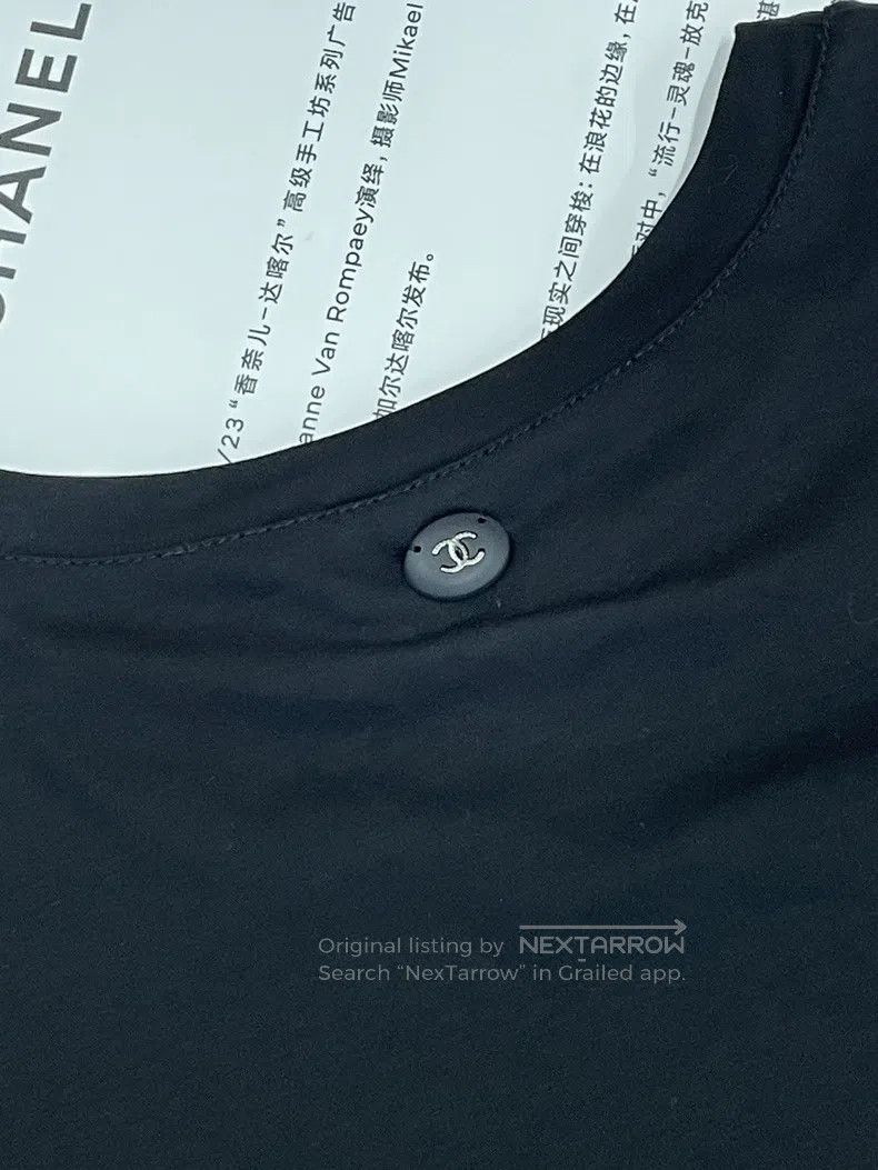 Chanel Chanel Black letter T-shirt with short sleeves Size XXS / US 00 / IT 34 - 3 Thumbnail