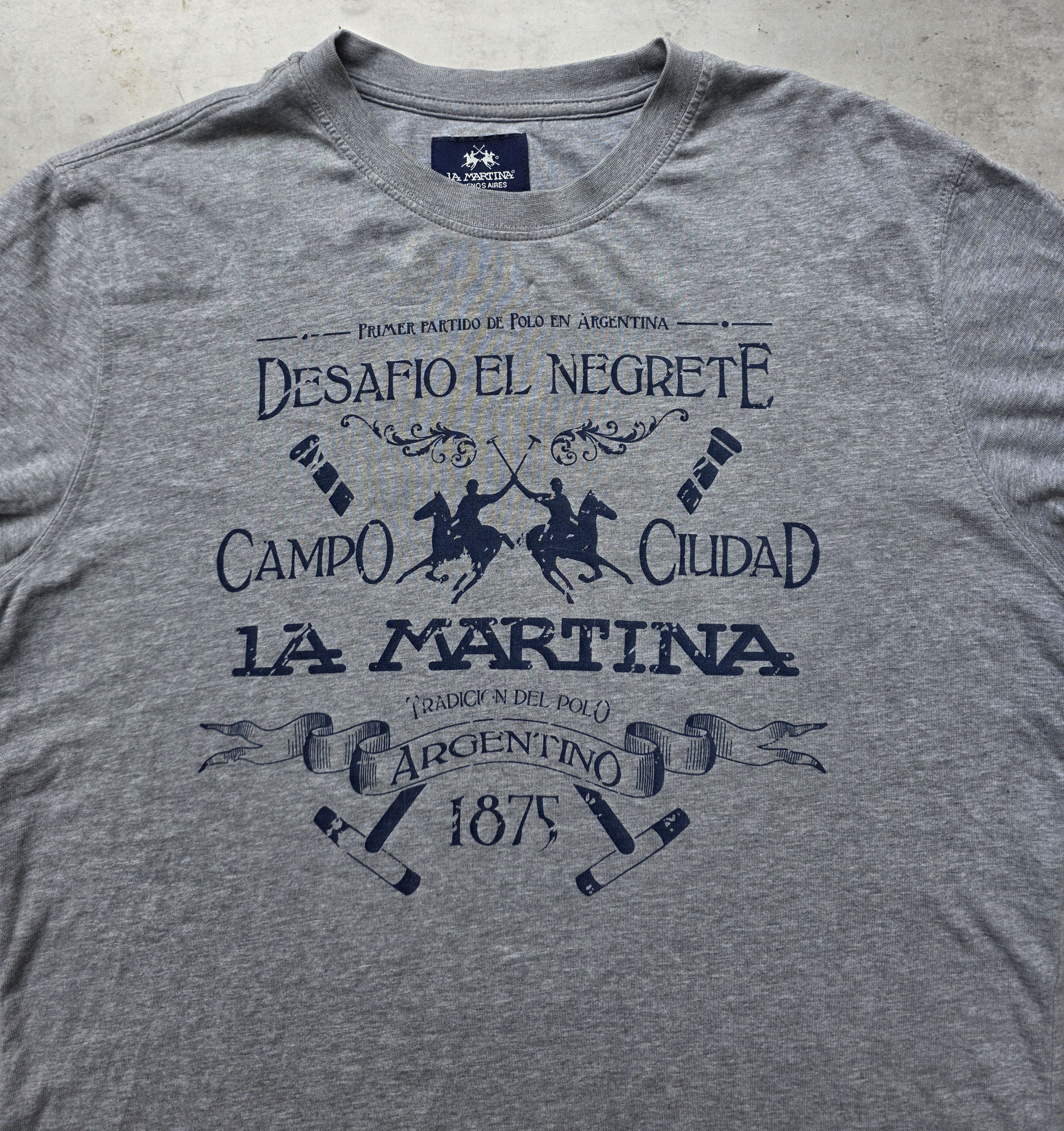 La Martina La Martina t-shirt Size M Grey polo fan Size US M / EU 48-50 / 2 - 2 Thumbnail