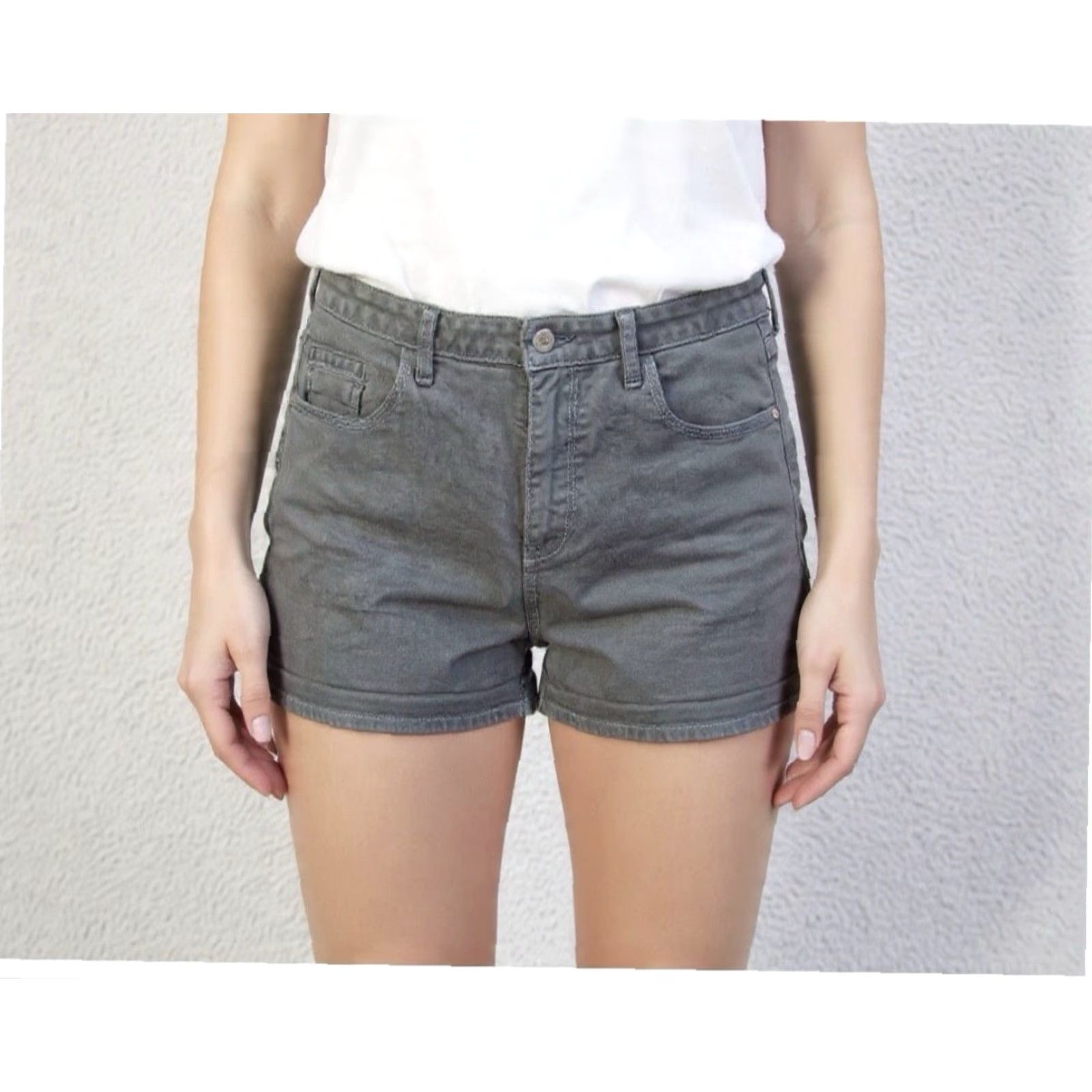 Vintage VINTAGE Pilcro Shorts Womens 36 Waist Gray Denim Stet Mom Mid Rise Boho Beach Casual Size 25" / US 0 / IT 36 - 2 Thumbnail