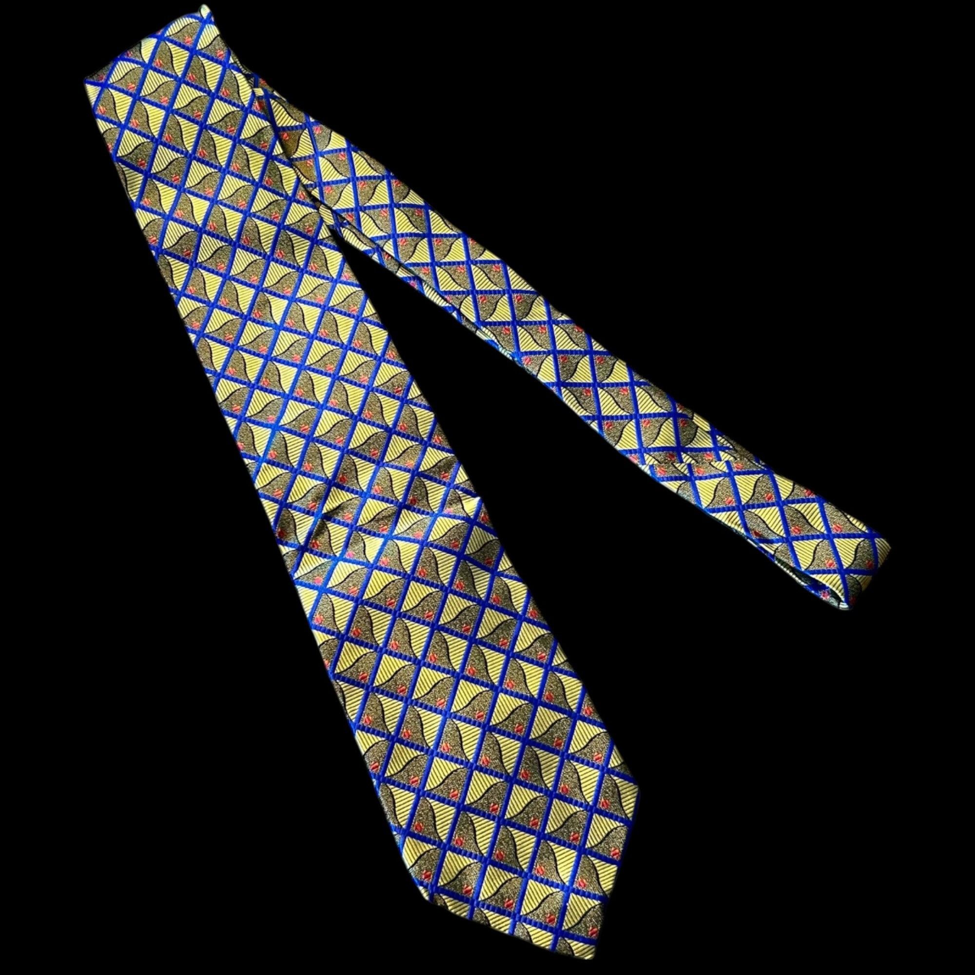 Hickey Freeman Hickey Freeman 100% Silk Woven Geometric Novelty Retro Print Size ONE SIZE - 2 Thumbnail