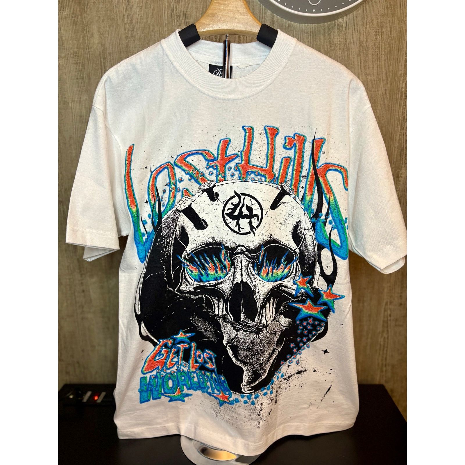 Other NEW Sz. M - Men's Lost Hills Skull Shirt (wht/blue/orange) Size US M / EU 48-50 / 2 - 1 Thumbnail