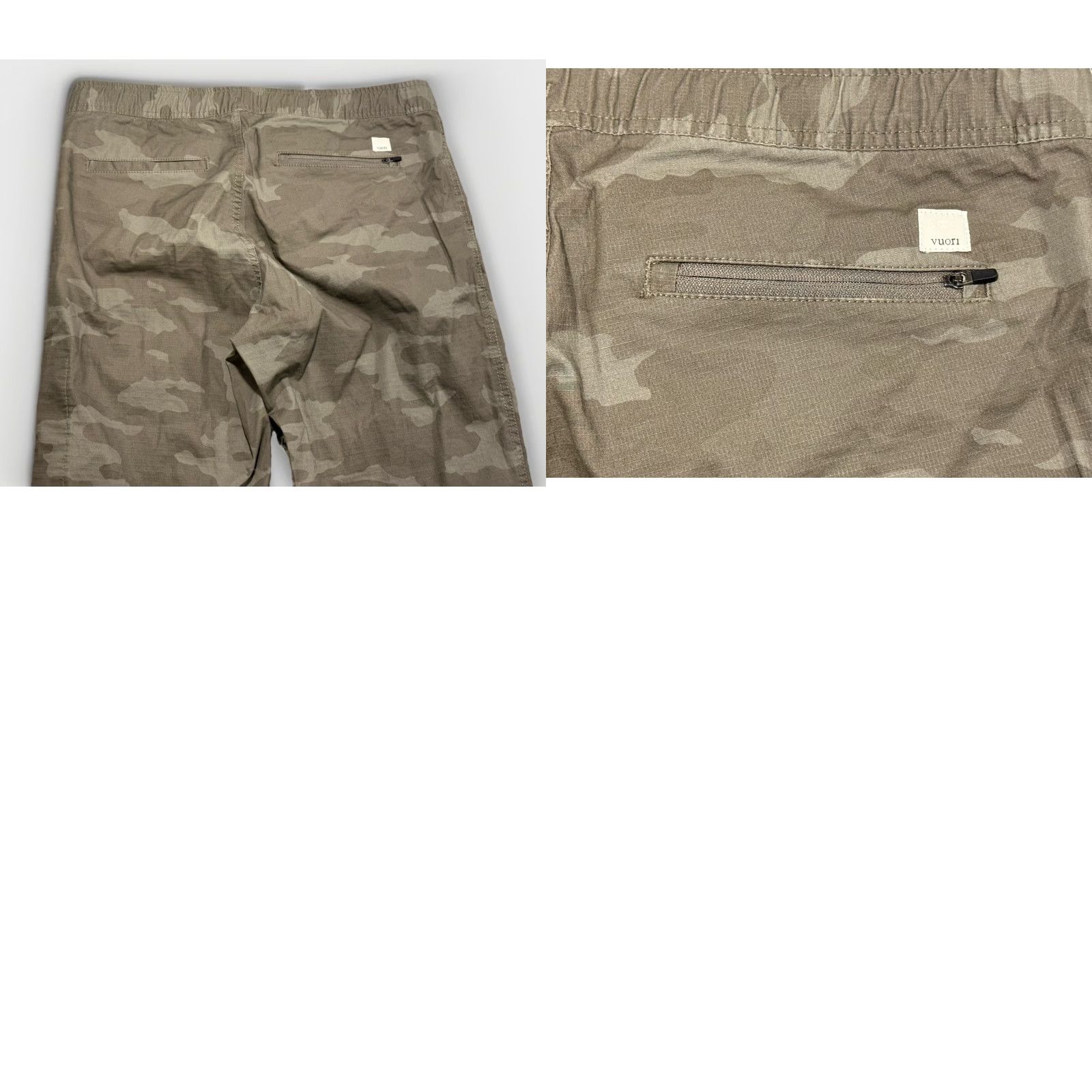 Vuori Vuori Womens Jogger Pants Green Ripstop Camouflage Minimal Zipper Adjustable Waist Pockets Athleisure Outdoor Climbing Hiking Walking Size 32" / US 10 / IT 46 - 8 Thumbnail