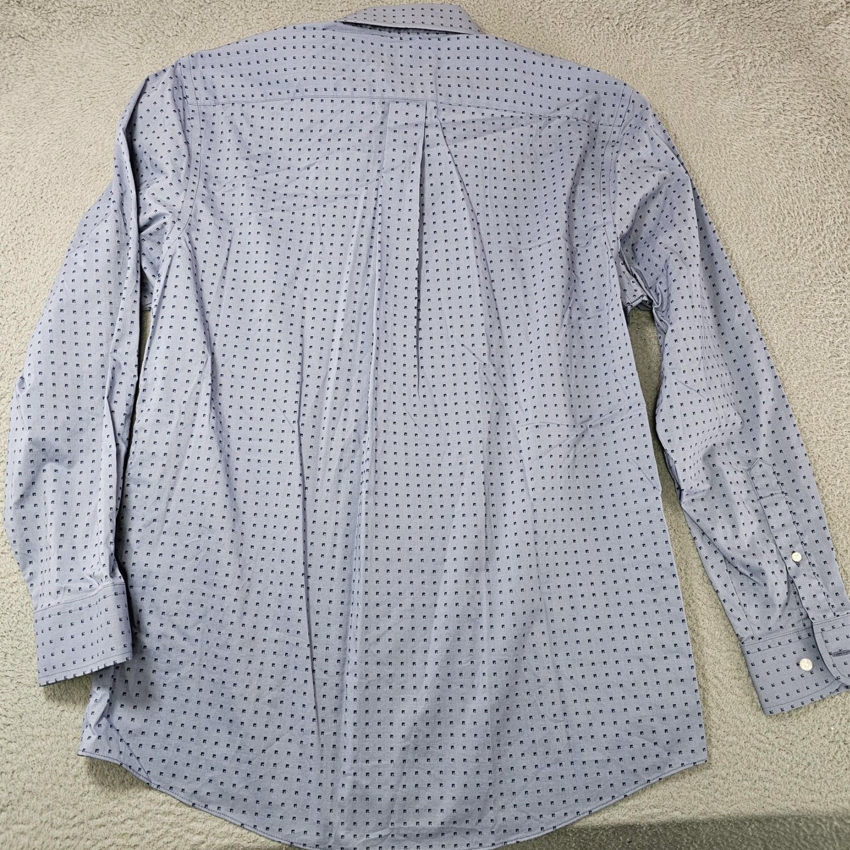 Stafford Stafford Shirt Mens 16 34-35 Blue Geometric Travel Performance Regular Fit Dress Shirt Size US L / EU 52-54 / 3 - 5 Thumbnail