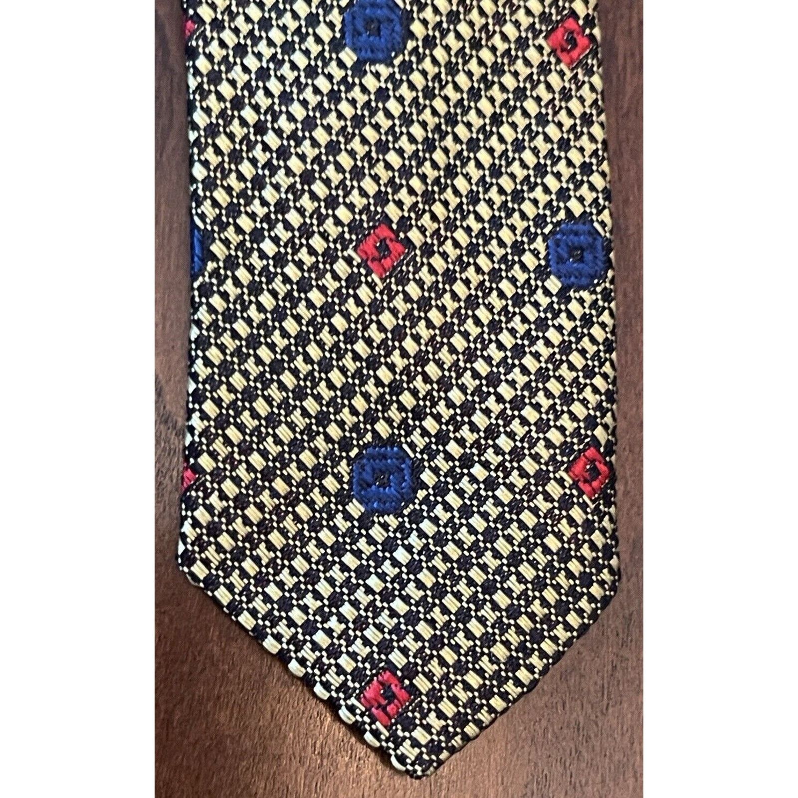 Jos. A. Bank Corporate Collection Jos. A. Bank Gold Blue Hand Made Silk Size ONE SIZE - 6 Thumbnail