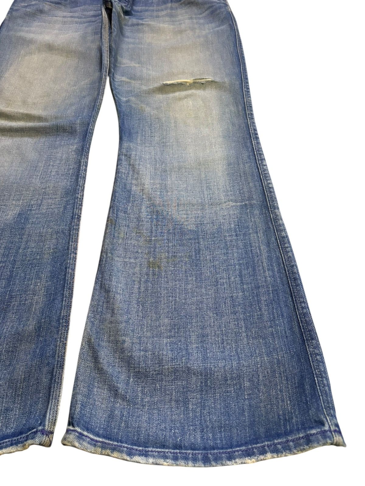 Diesel Vintage Diesel Button Fly Mud Wash Distressed Rip Flare Jean Size US 37 - 7 Thumbnail
