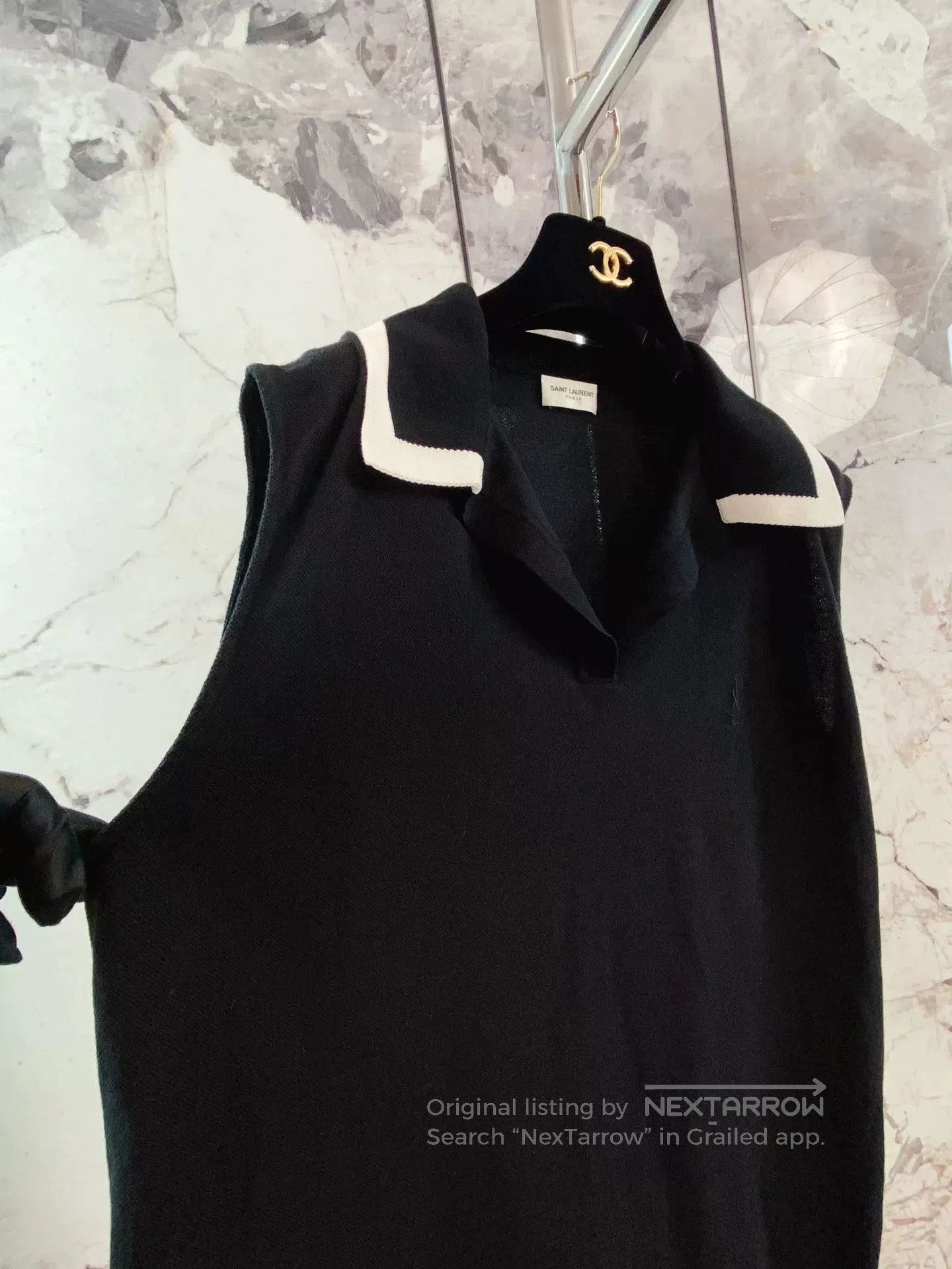 Saint Laurent Paris Saint Laurent YSL Black Sleeveless Polo Top. Size M / US 6-8 / IT 42-44 - 5 Thumbnail
