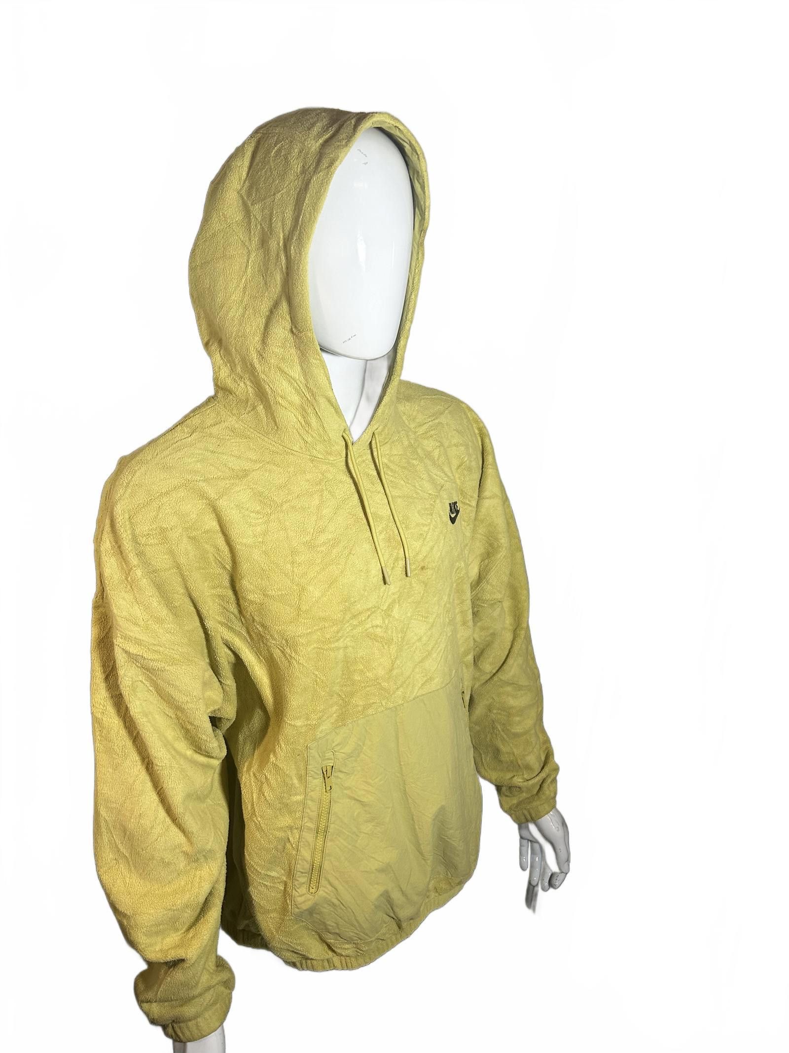 Nike Nike Hooded Sweatshirt - Stylish Light Yellow Pullover Size US XL / EU 56 / 4 - 2 Thumbnail