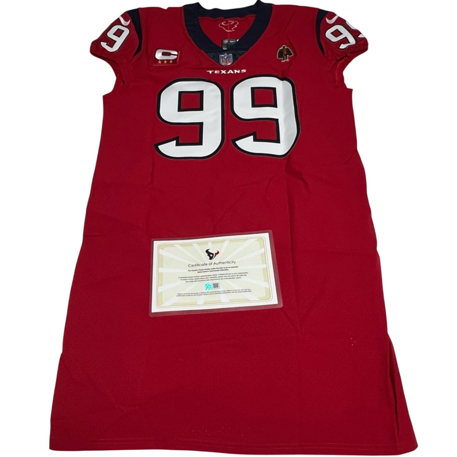 Nike JJ Watt Houston Texans Game Issued Jersey Captain WPMY Patch Size US XL / EU 56 / 4 - 1 Thumbnail
