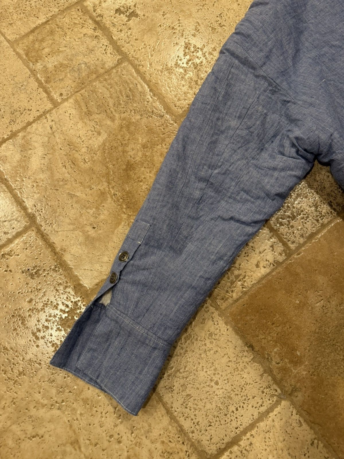Greg Lauren Greg Lauren SS25 Blue Chambray Sherpa Lined Jacket Size US XL / EU 56 / 4 - 14 Thumbnail