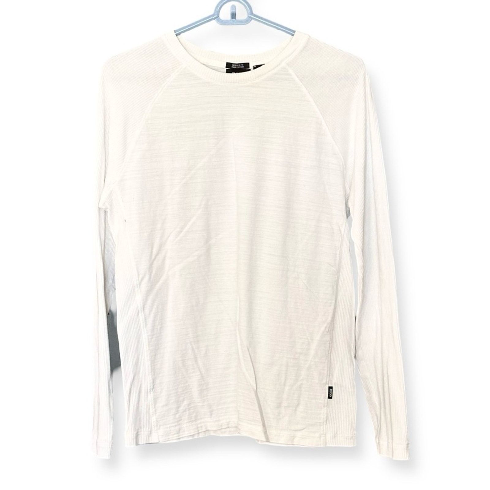 Hugo Boss Y2K Men’s Hugo Boss White Knit Cotton Long Sleeve Top Size US M / EU 48-50 / 2 - 2 Thumbnail
