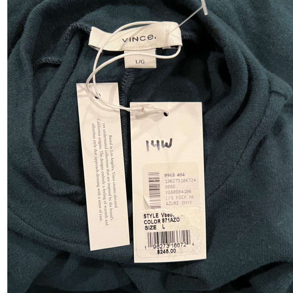 NWT Vince Mock Neck Long Sleeve A-Line Dress Size Large
