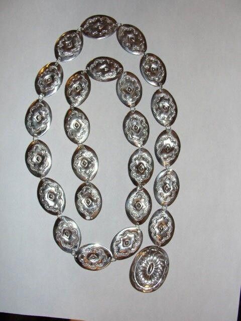 Designer Sterling Silver Concho Southwestern Pendant Necklace Size ONE SIZE - 3 Thumbnail