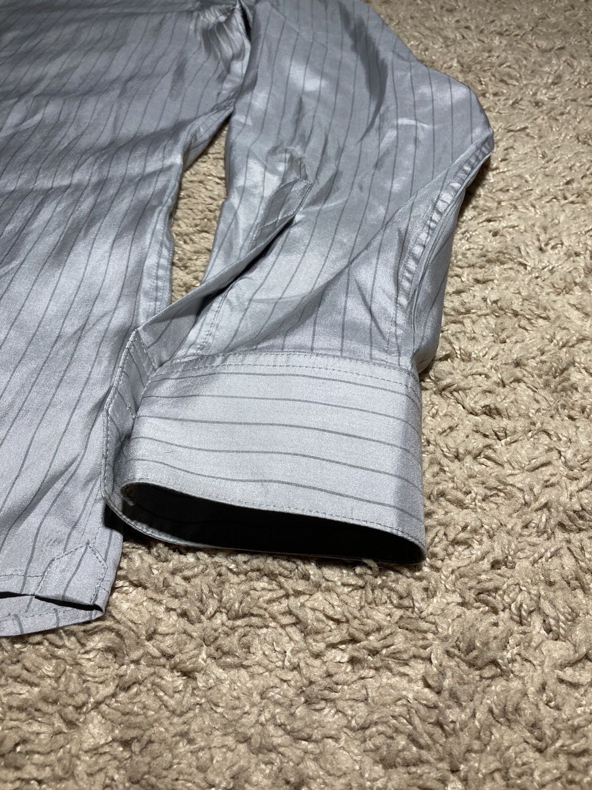 Celine AW23 Celine Silk Striped Carnaby Shirt 43 Button Hedi 2023 Size US XL / EU 56 / 4 - 5 Thumbnail