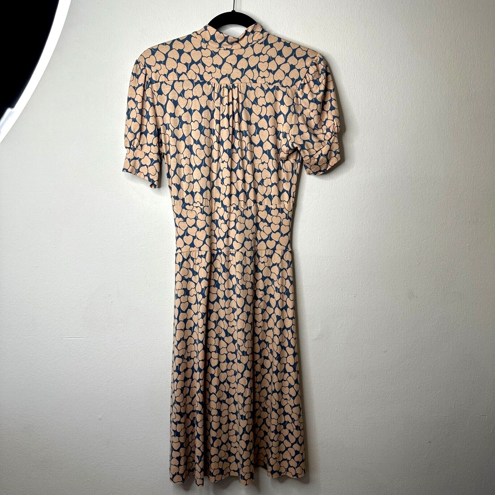 Anthropologie Maria Bonita Extra Blue Tan Heart Keyhole Front Maxi Dress M Size M / US 6-8 / IT 42-44 - 3 Thumbnail
