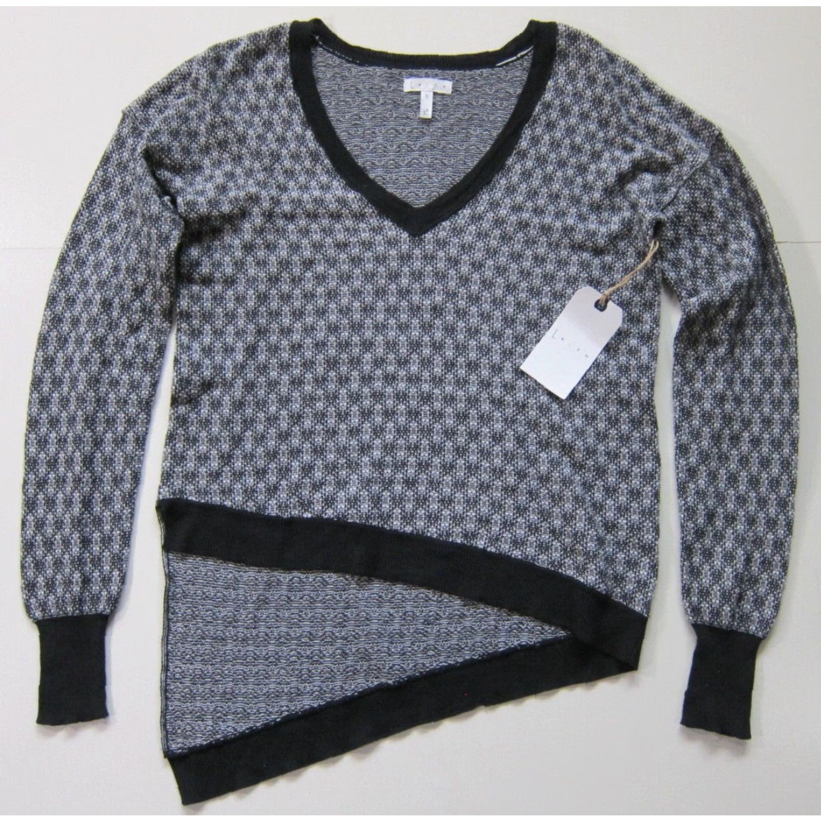 Vintage Leith Sweater Women S Black Cotton V-Neck Lightweight Knit Pullover 100% Cotton All Seasons Long Sleeve Tops Autumn Winter Black S Womens Size S / US 4 / IT 40 - 6 Thumbnail